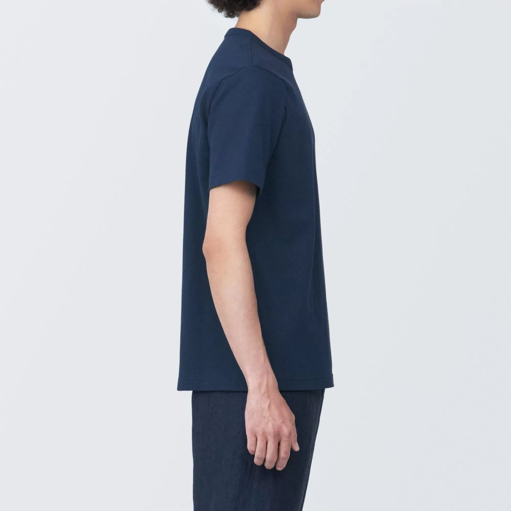 MUJI Men'S Washed Heavy Weight Crew Neck Short Sleeve T-Shirt Clearance