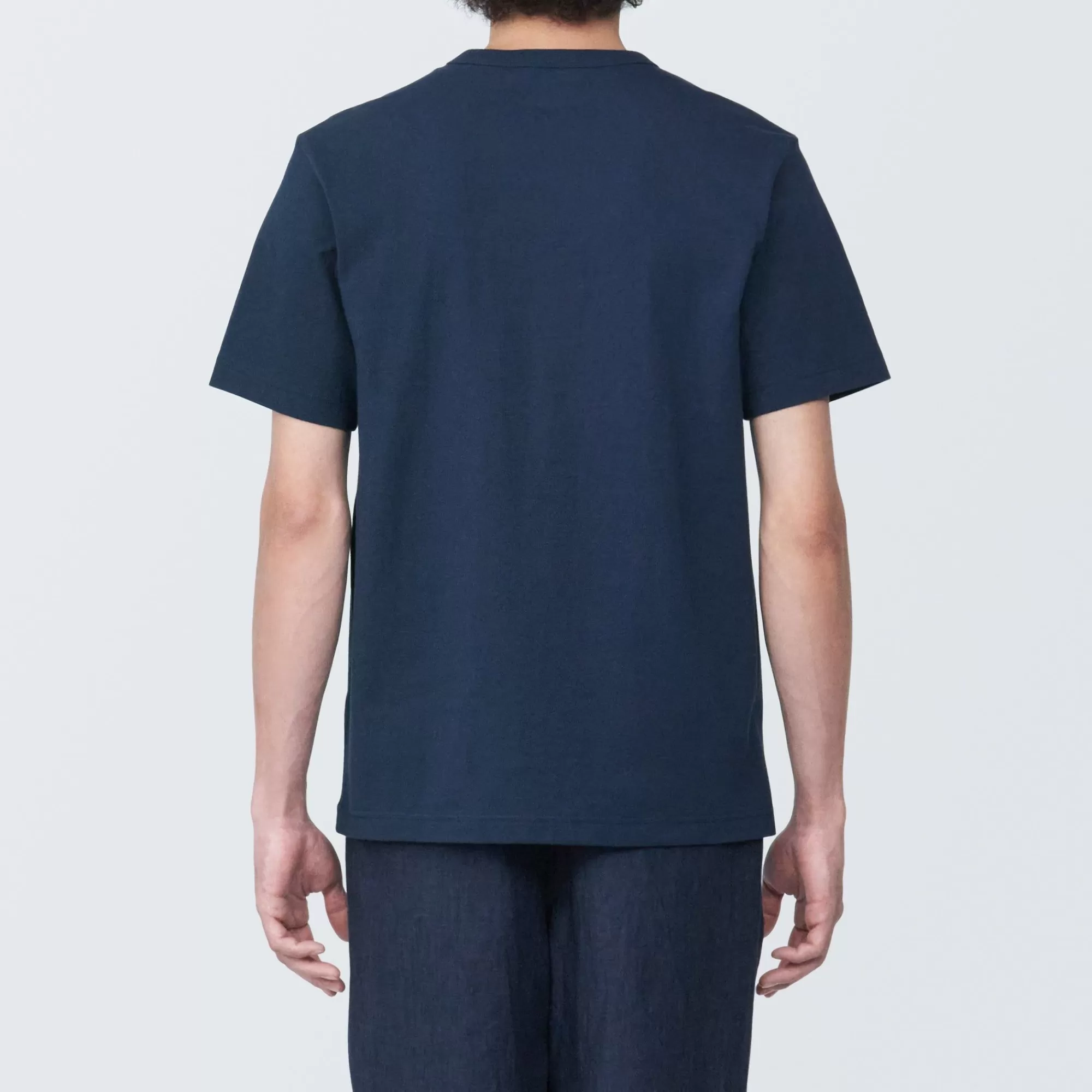 MUJI Men'S Washed Heavy Weight Crew Neck Short Sleeve T-Shirt Clearance