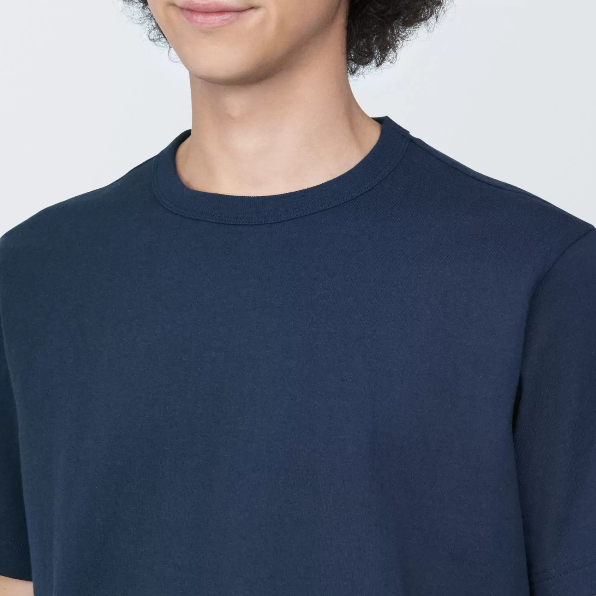 MUJI Men'S Washed Heavy Weight Crew Neck Short Sleeve T-Shirt Clearance