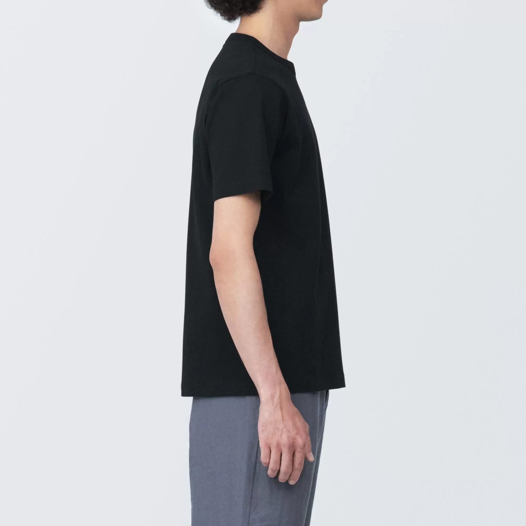 MUJI Men'S Washed Heavy Weight Crew Neck Short Sleeve T-Shirt Clearance