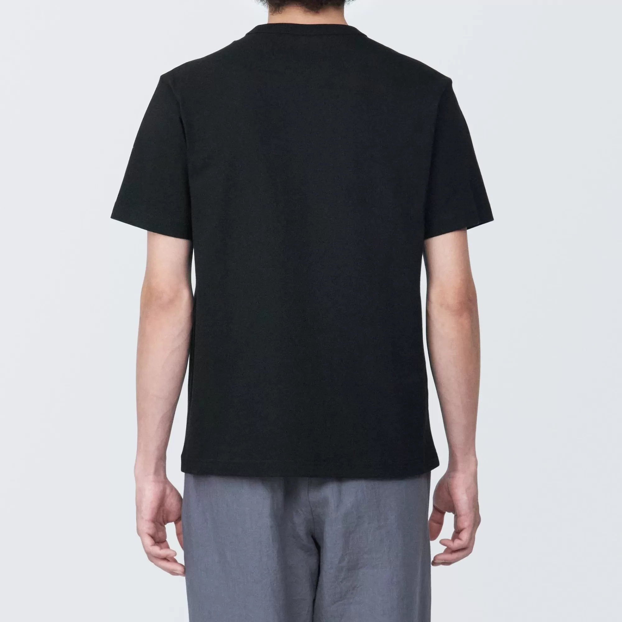 MUJI Men'S Washed Heavy Weight Crew Neck Short Sleeve T-Shirt Clearance