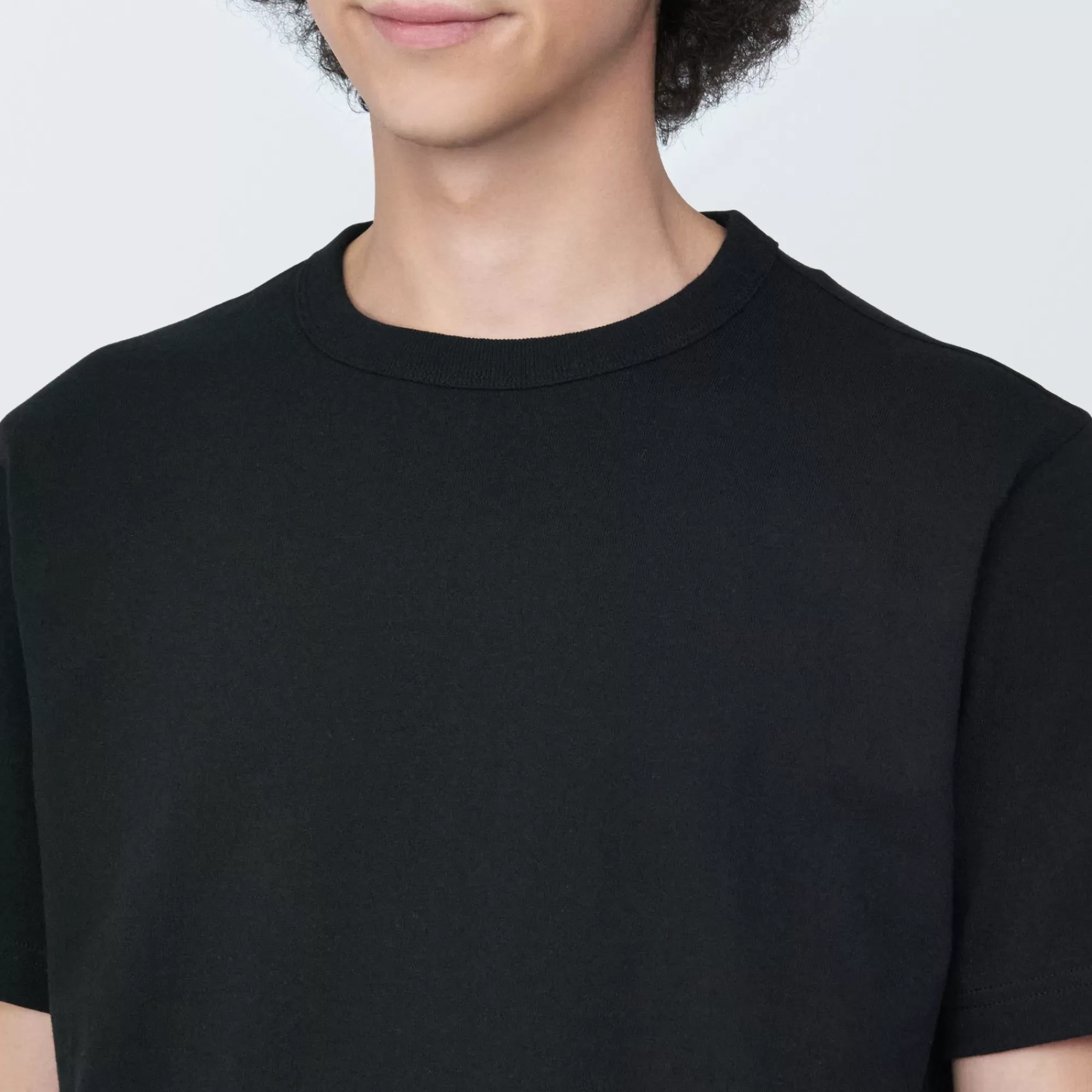 MUJI Men'S Washed Heavy Weight Crew Neck Short Sleeve T-Shirt Clearance