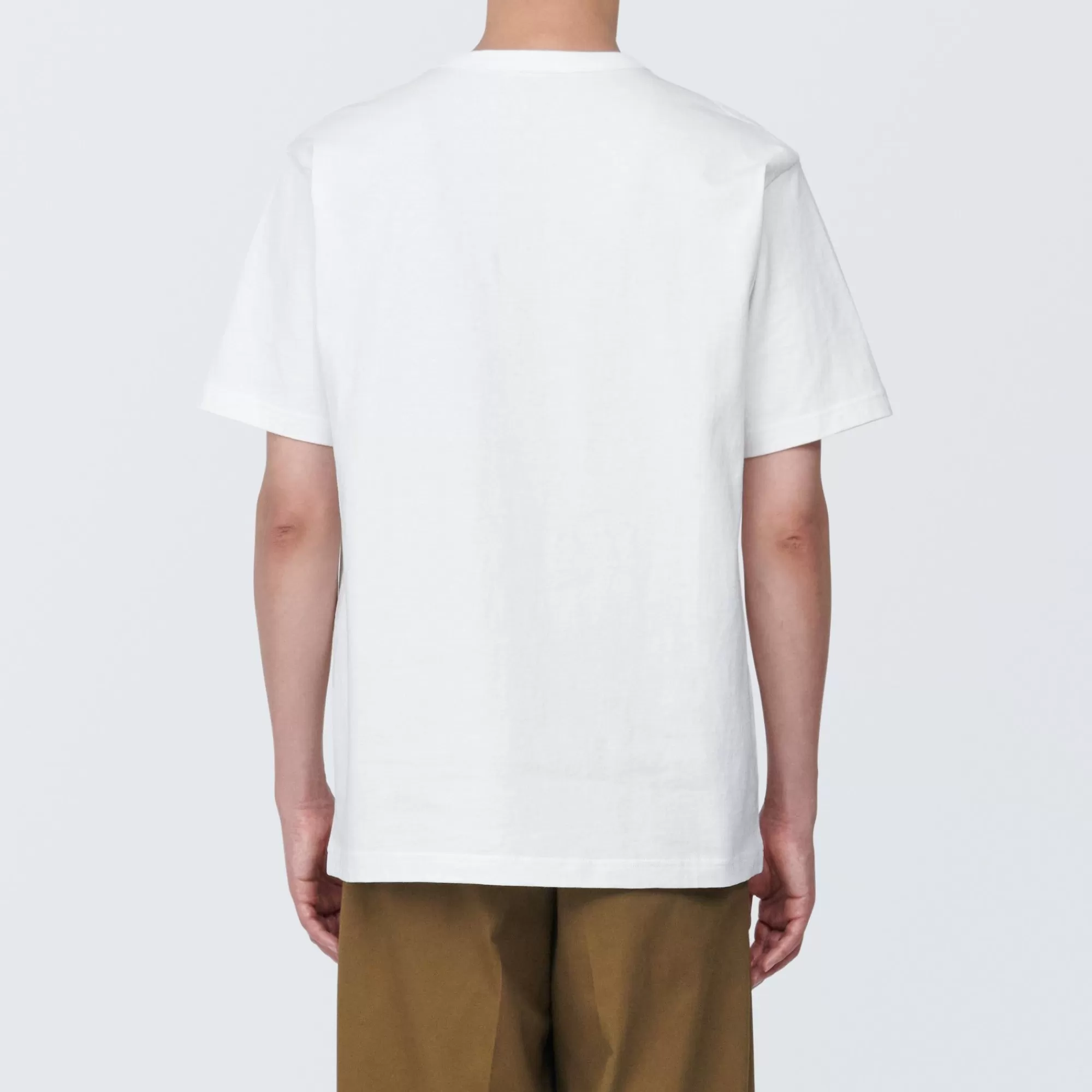 MUJI Men'S Washed Heavy Weight Crew Neck Short Sleeve T-Shirt Clearance
