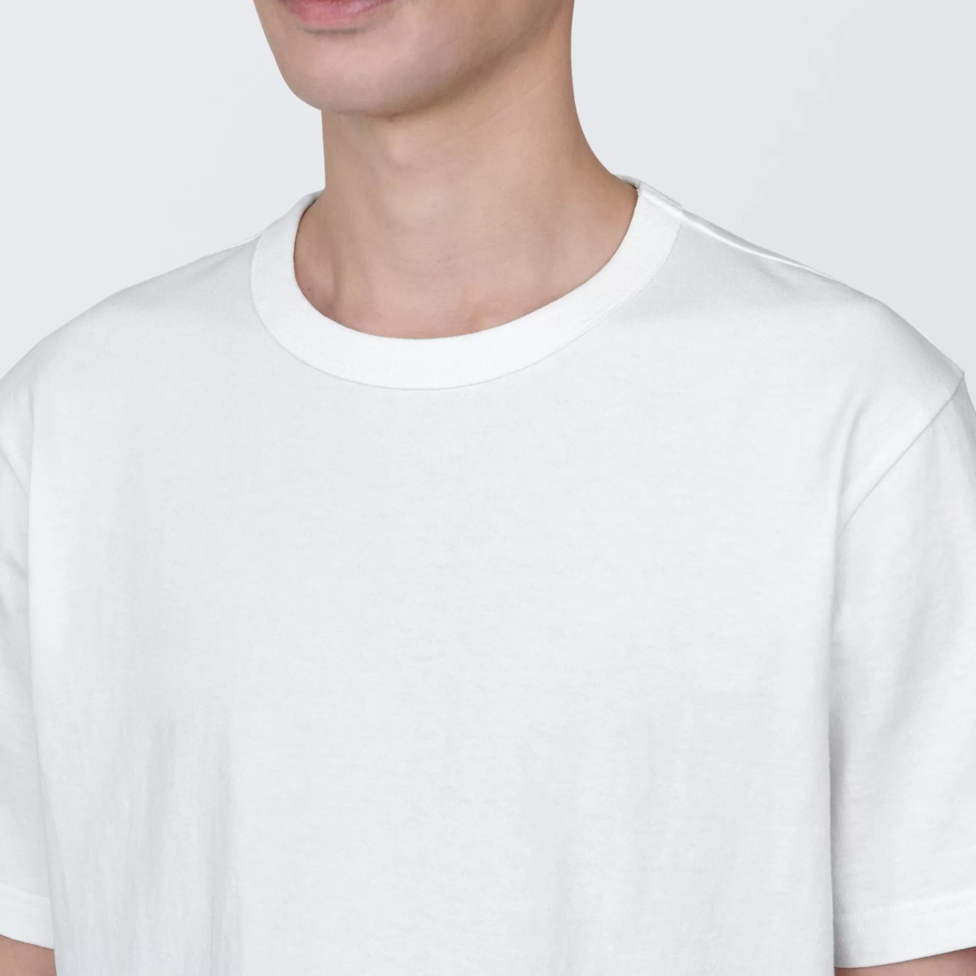 MUJI Men'S Washed Heavy Weight Crew Neck Short Sleeve T-Shirt Clearance