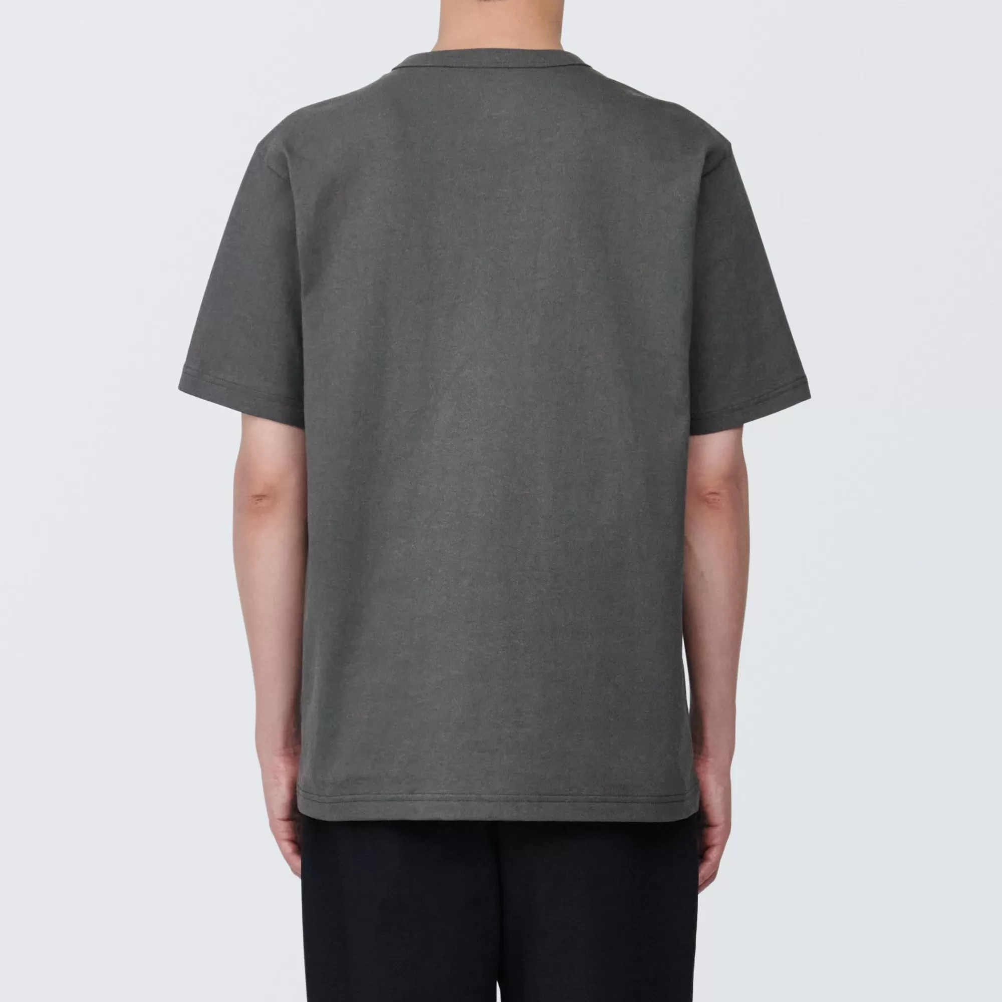 MUJI Men'S Washed Heavy Weight Crew Neck Short Sleeve T-Shirt Clearance
