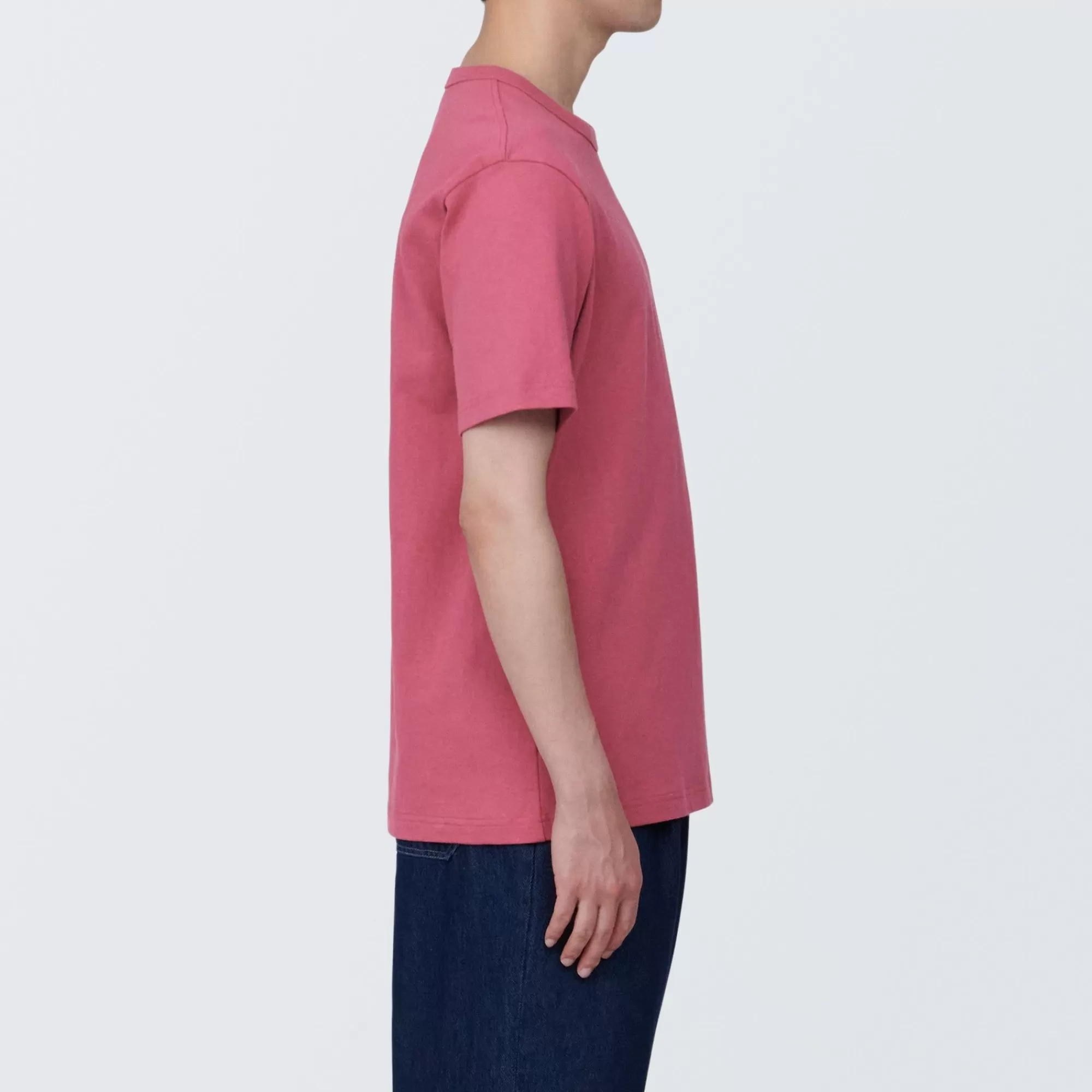 MUJI Men'S Washed Heavy Weight Crew Neck Short Sleeve T-Shirt Clearance