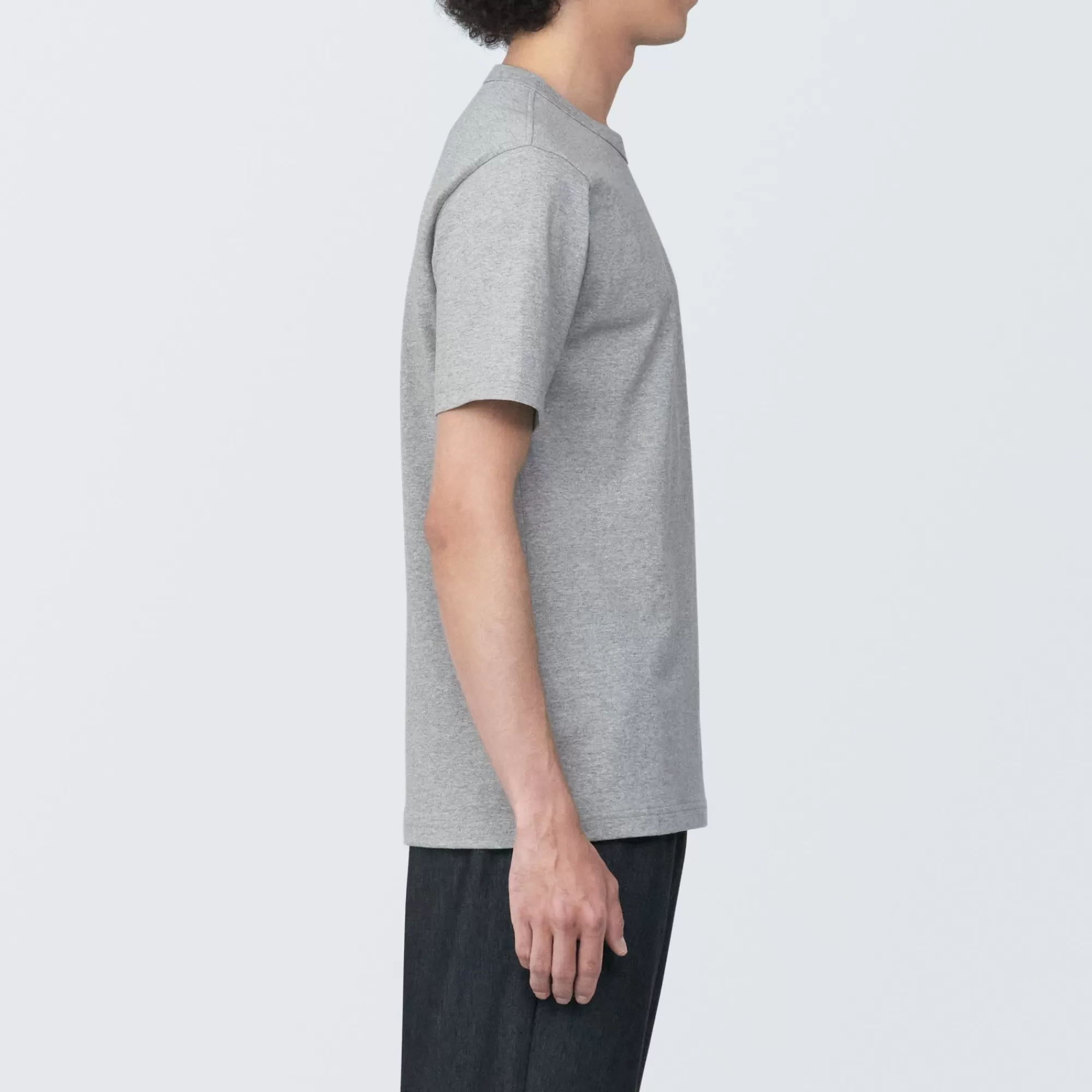 MUJI Men'S Washed Heavy Weight Crew Neck Short Sleeve T-Shirt Clearance
