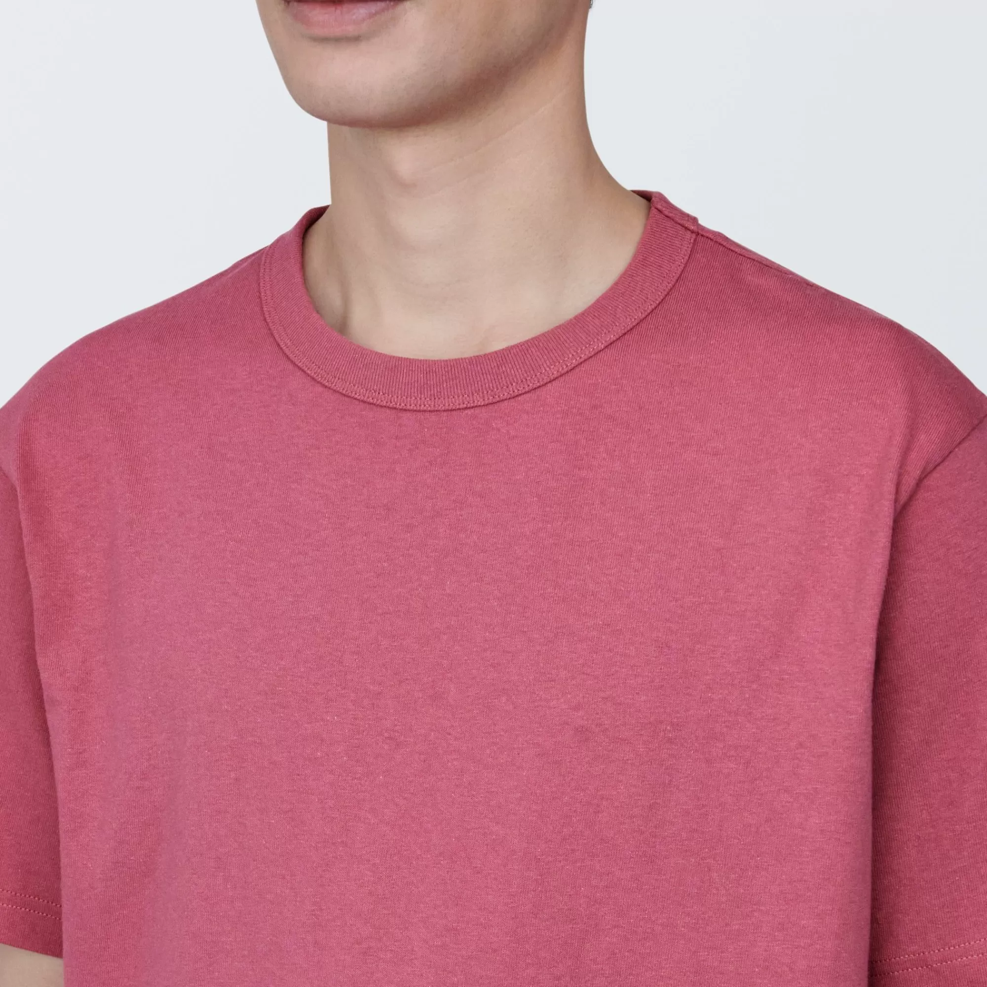 MUJI Men'S Washed Heavy Weight Crew Neck Short Sleeve T-Shirt Clearance
