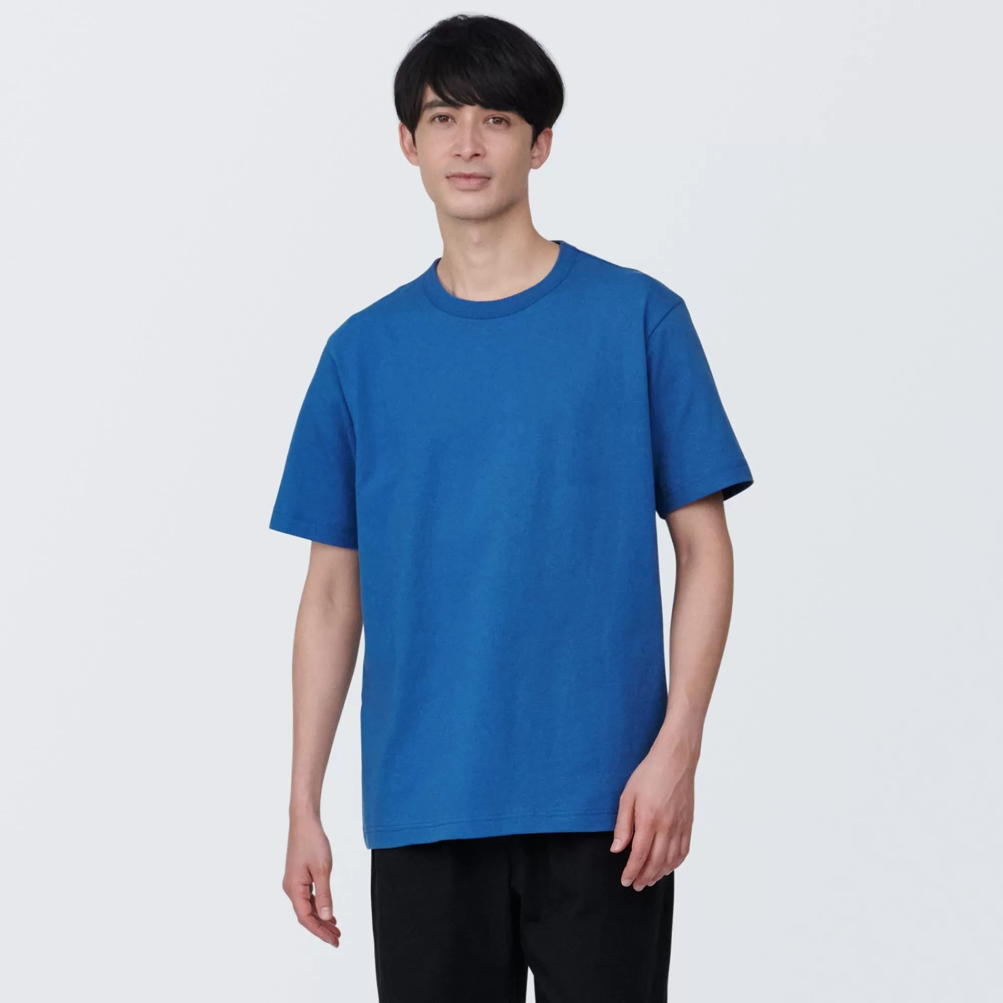 MUJI Men'S Washed Heavy Weight Crew Neck Short Sleeve T-Shirt Clearance