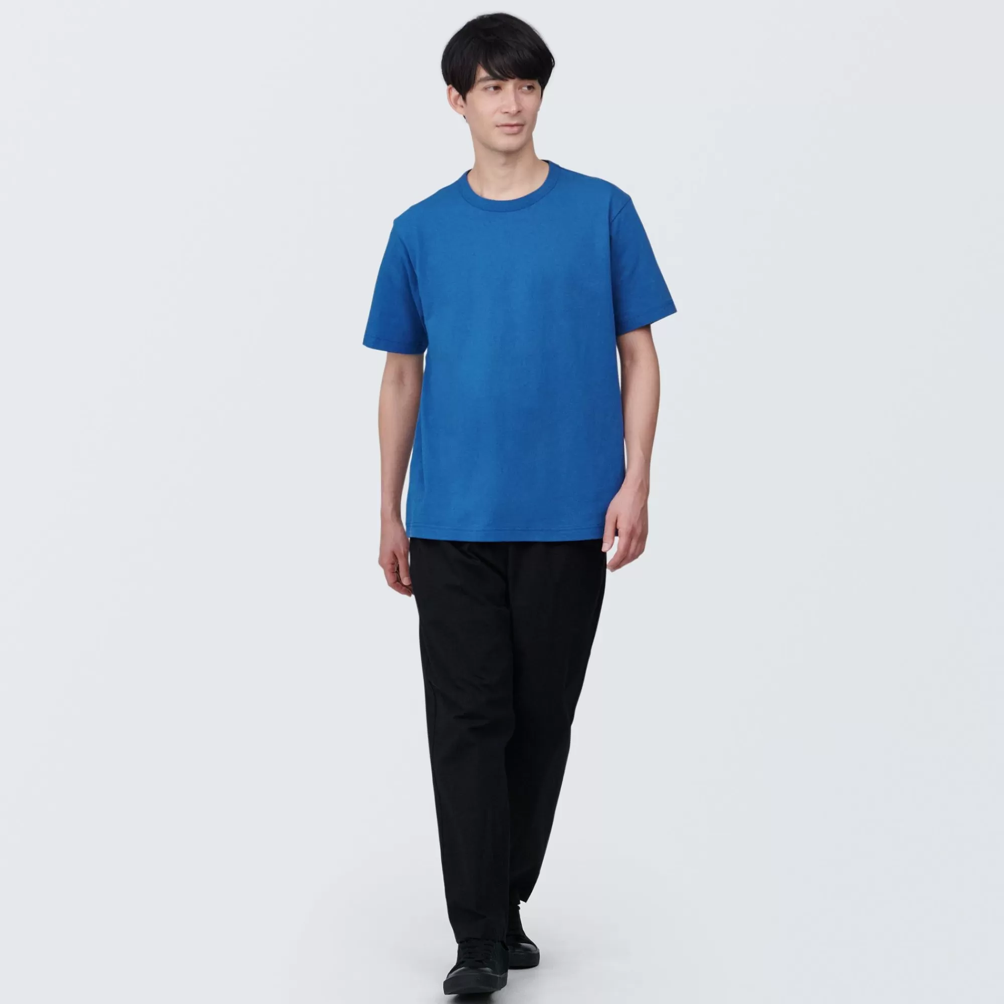 MUJI Men'S Washed Heavy Weight Crew Neck Short Sleeve T-Shirt Clearance