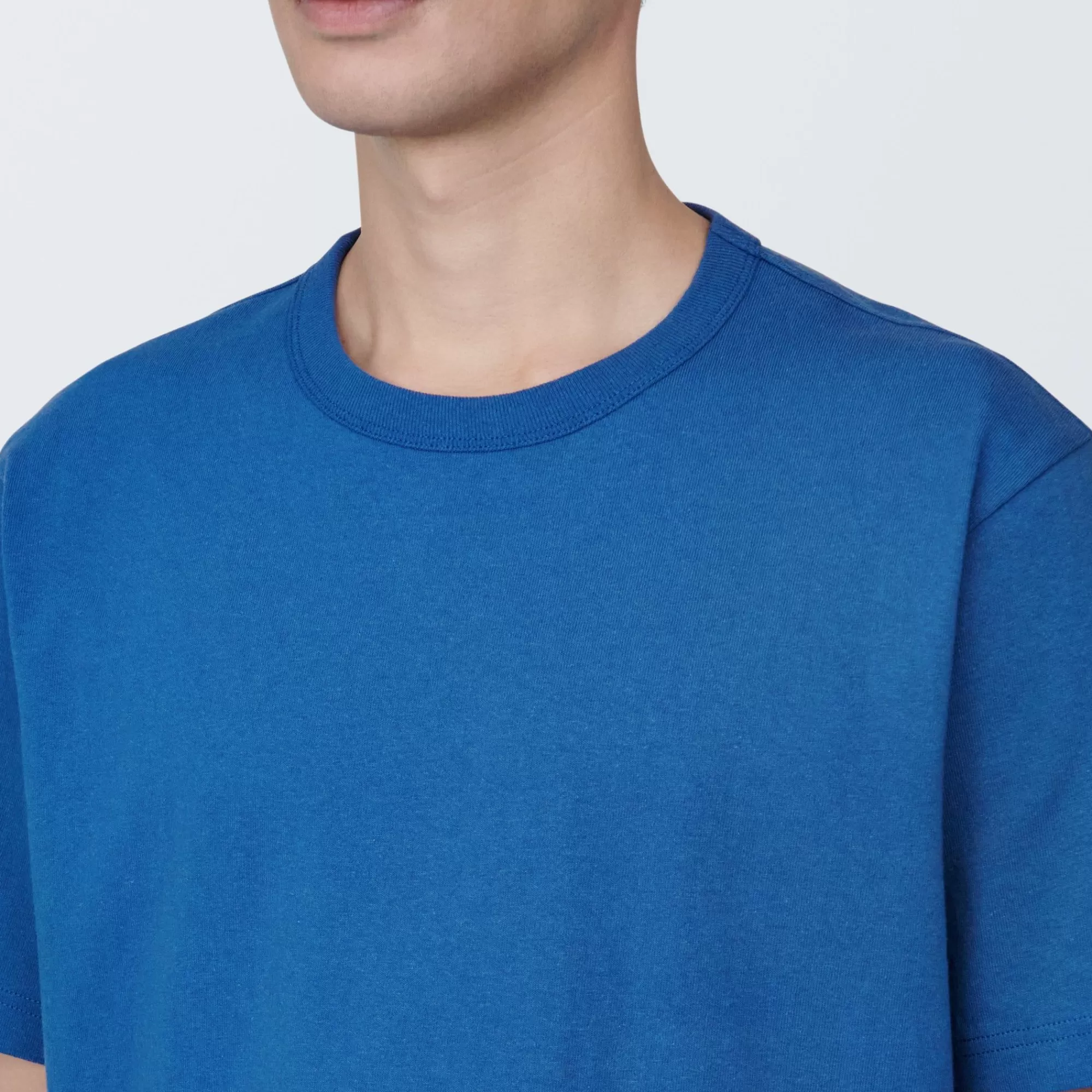 MUJI Men'S Washed Heavy Weight Crew Neck Short Sleeve T-Shirt Clearance
