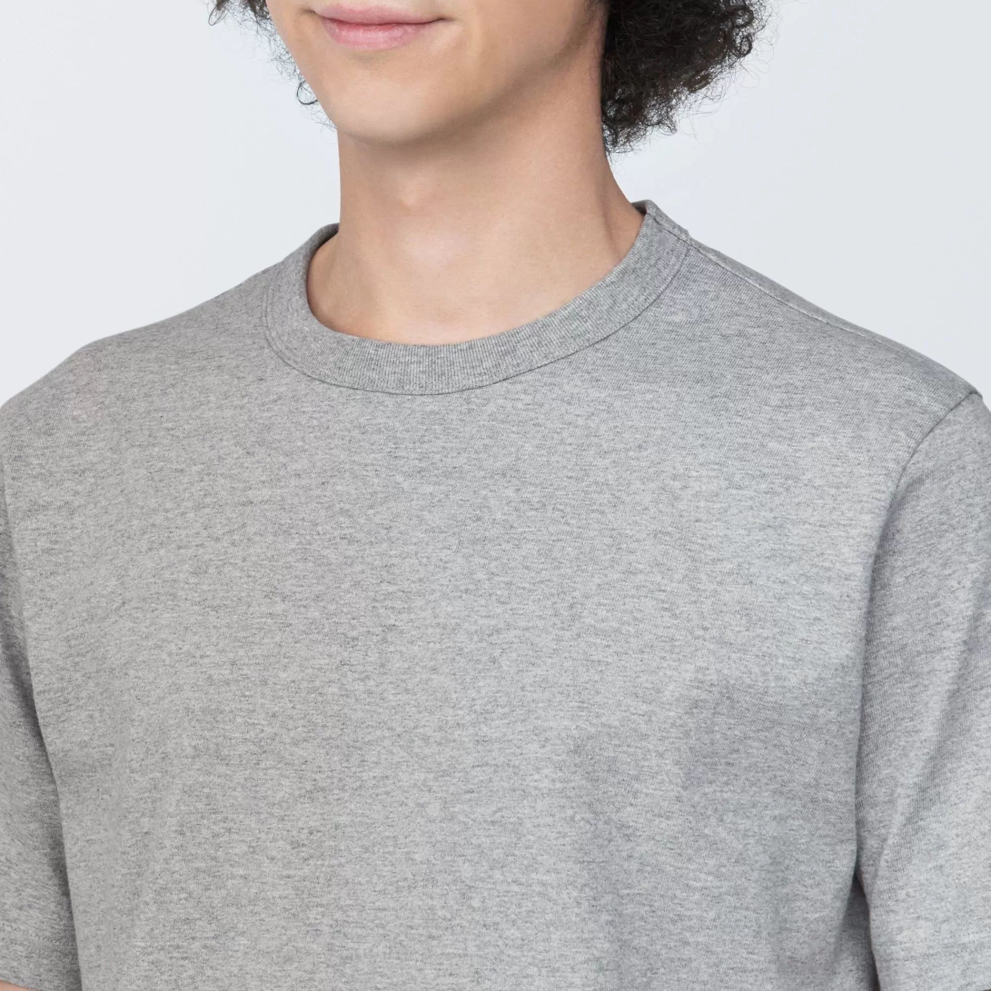 MUJI Men'S Washed Heavy Weight Crew Neck Short Sleeve T-Shirt Clearance