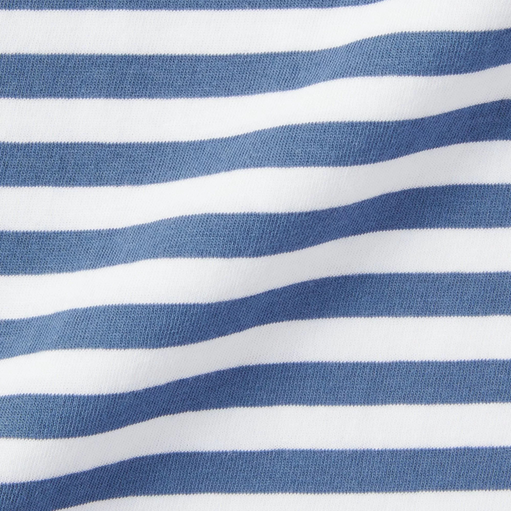 MUJI Men'S Washed Jersey Crew Neck Short Sleeve Stripe T-Shirt Cheap