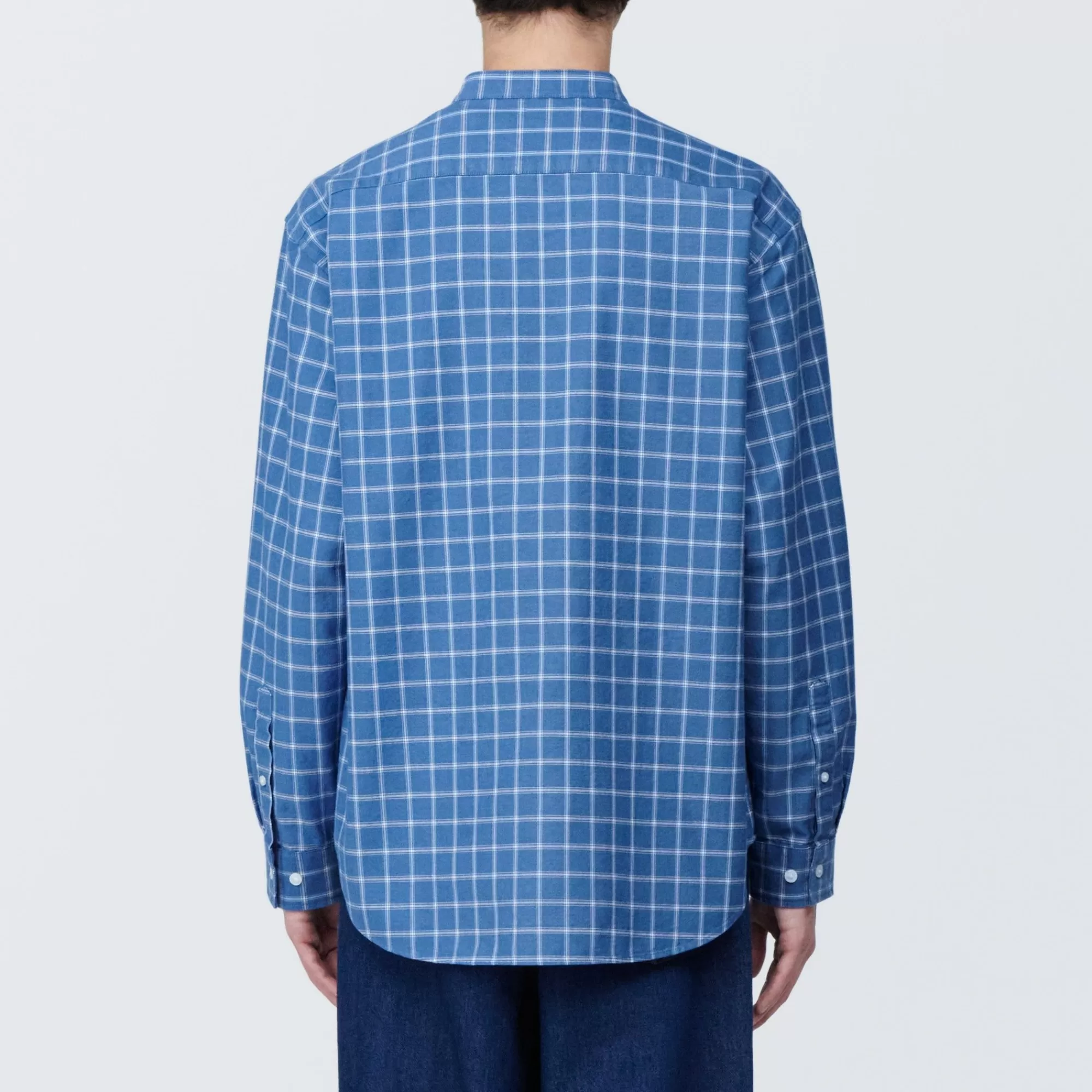 MUJI Men'S Washed Oxford Stand Collar Patterned Long Sleeve Shirt Online