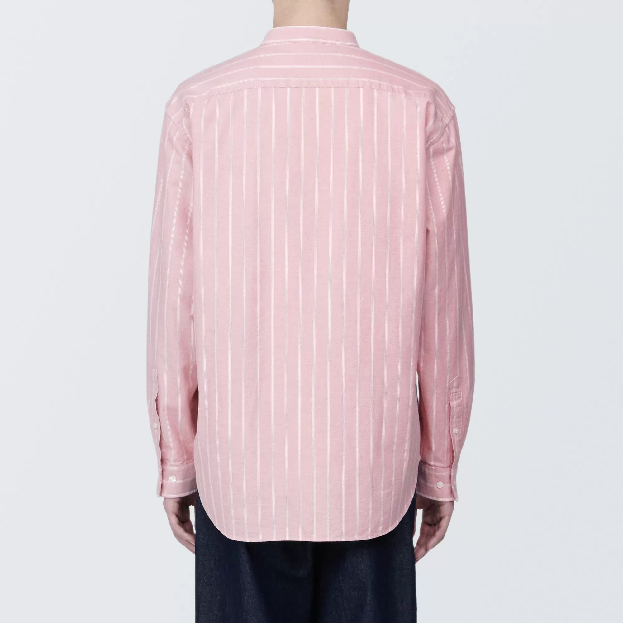 MUJI Men'S Washed Oxford Stand Collar Patterned Long Sleeve Shirt Online