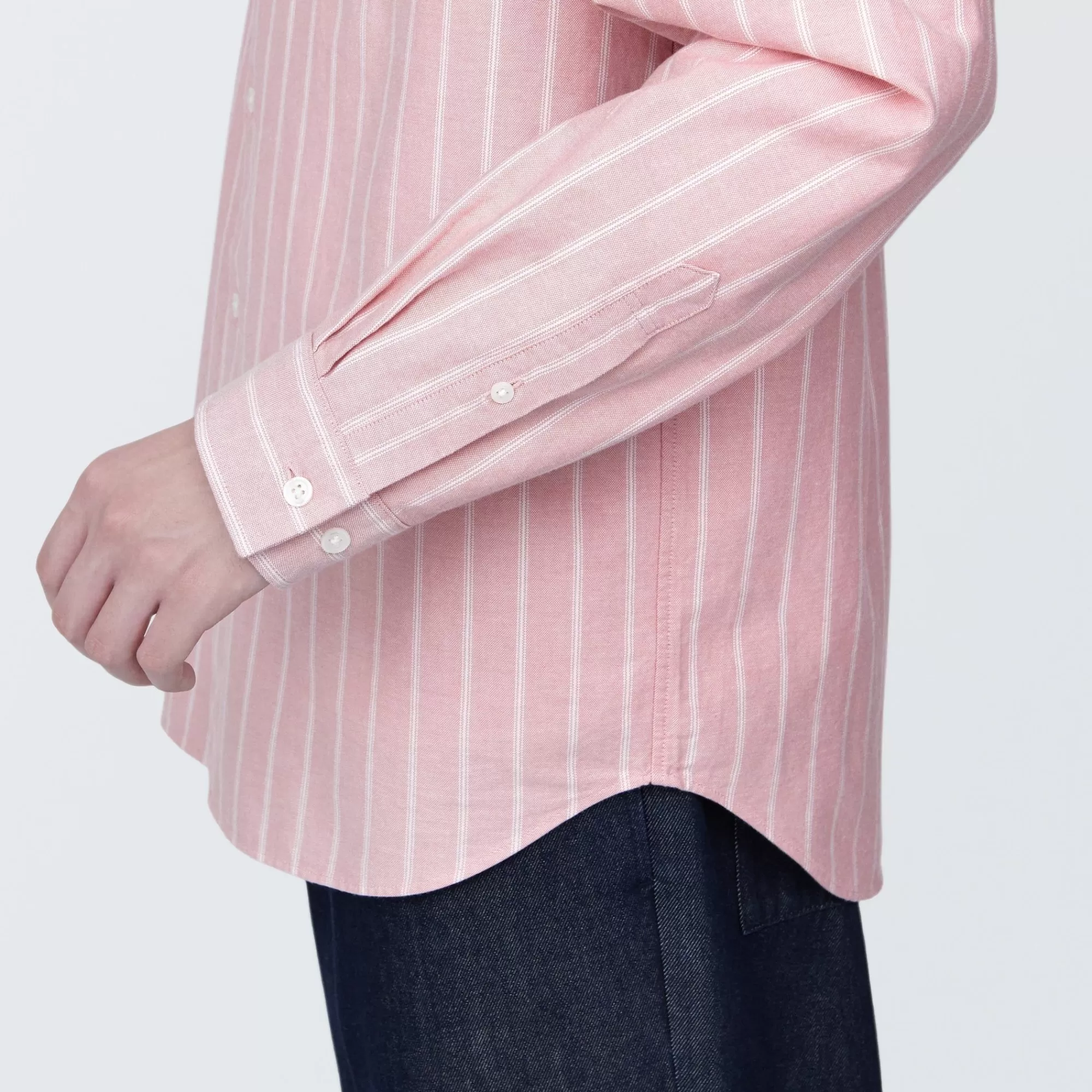 MUJI Men'S Washed Oxford Stand Collar Patterned Long Sleeve Shirt Online