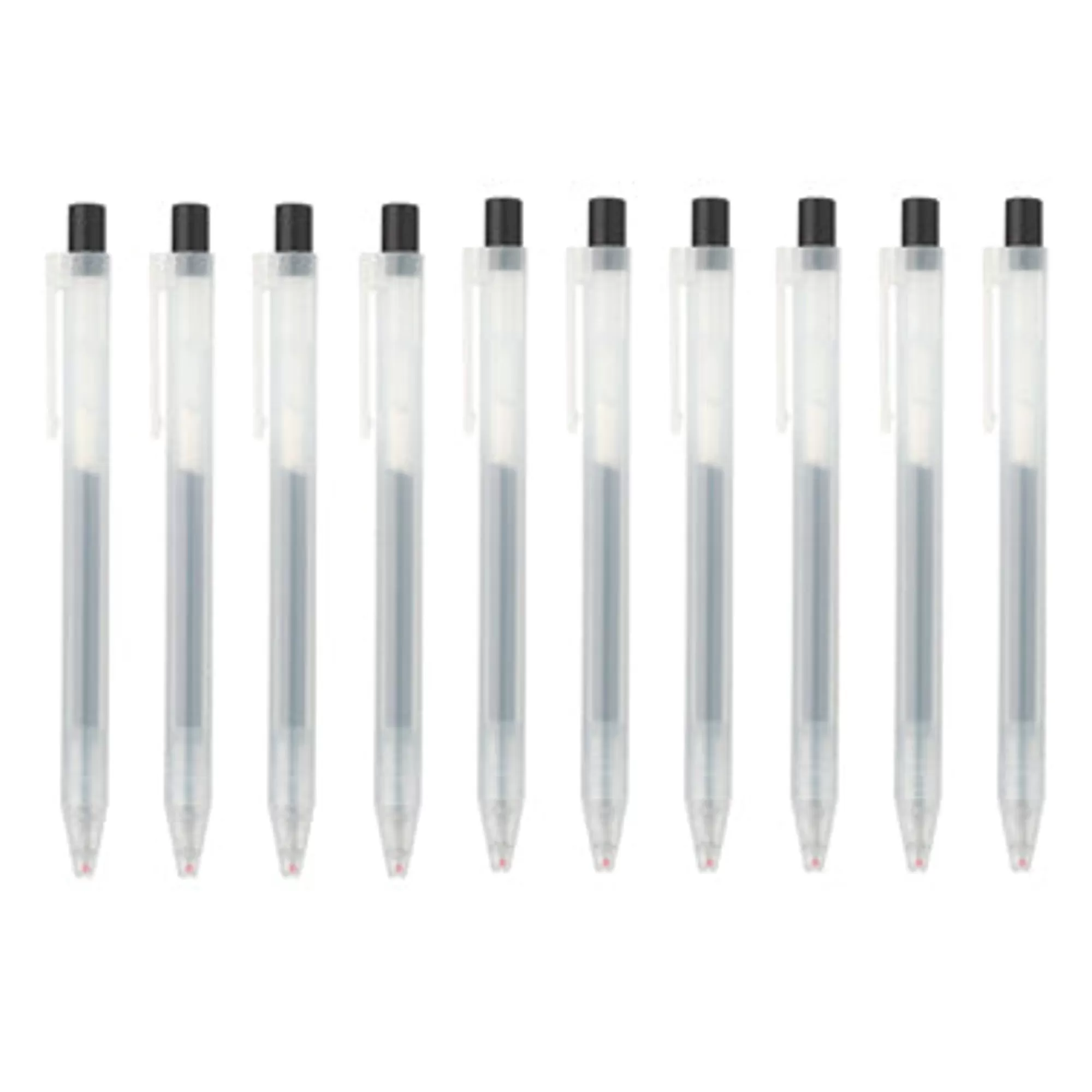 MUJI Smooth Gel Ink Knock Type Ballpoint Pen 0.5Mm 10 Pieces Set Clearance