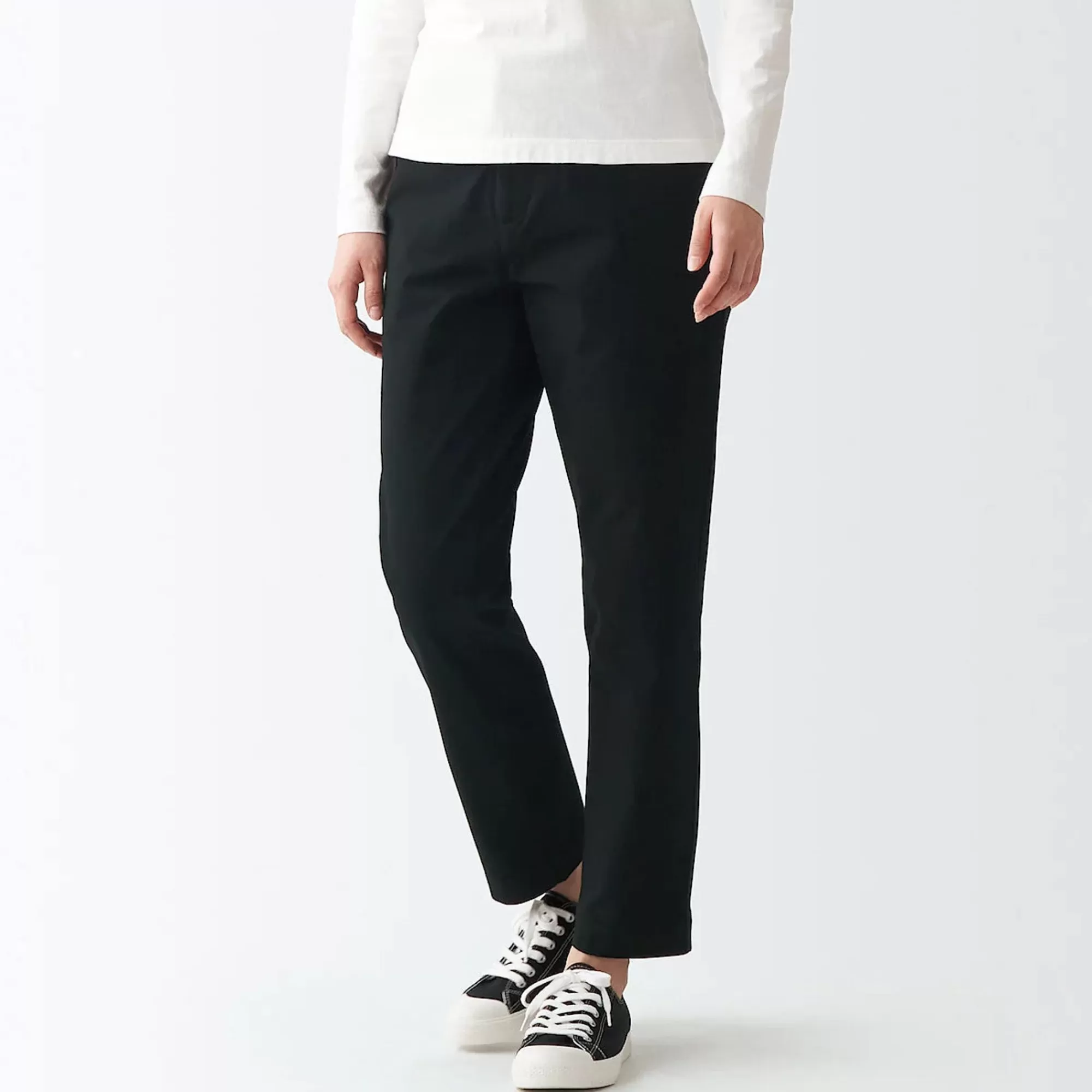MUJI Women'S 4-Way Stretch Chino Slim Tapered Pants (L 30Inch / 75Cm) Flash Sale