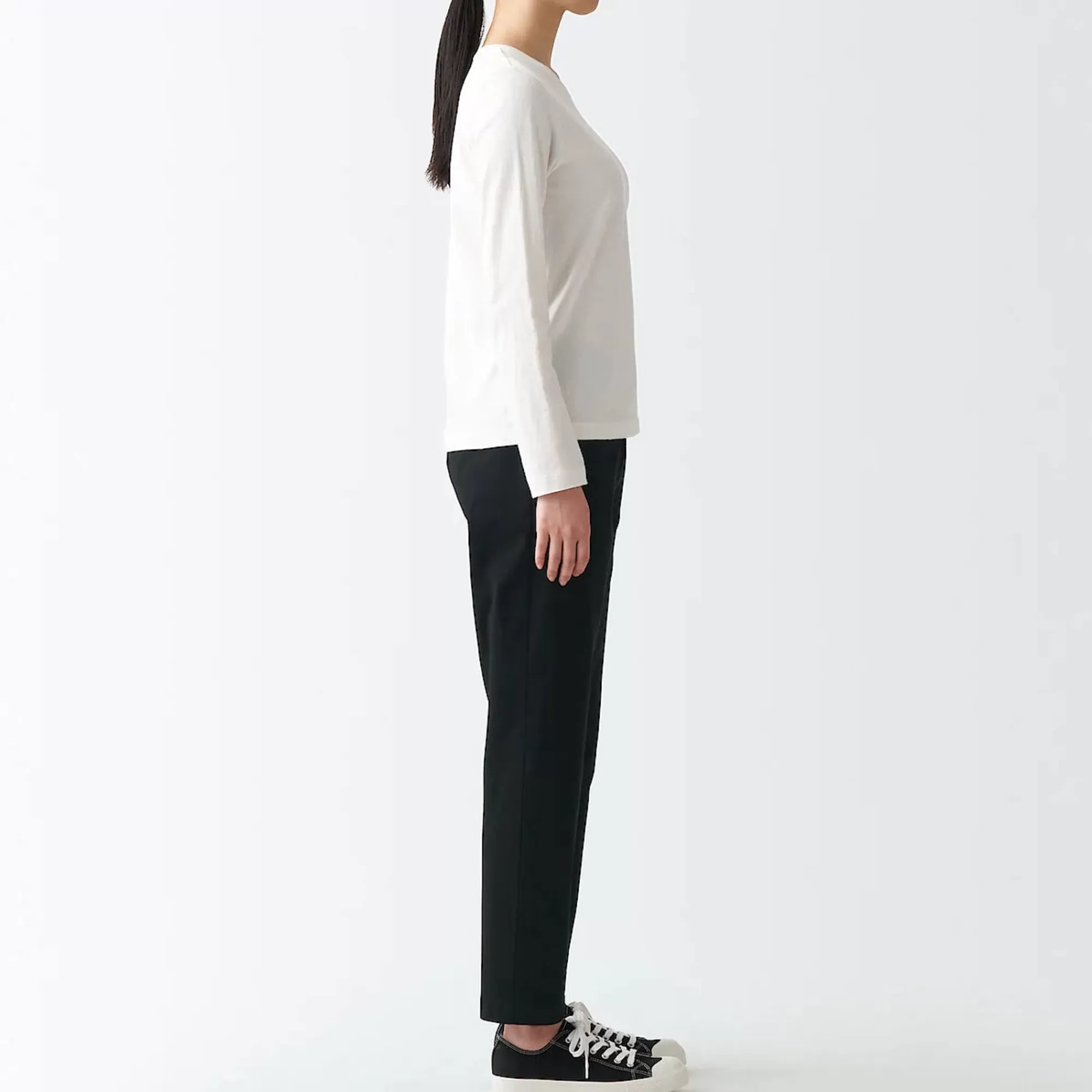 MUJI Women'S 4-Way Stretch Chino Slim Tapered Pants (L 30Inch / 75Cm) Flash Sale