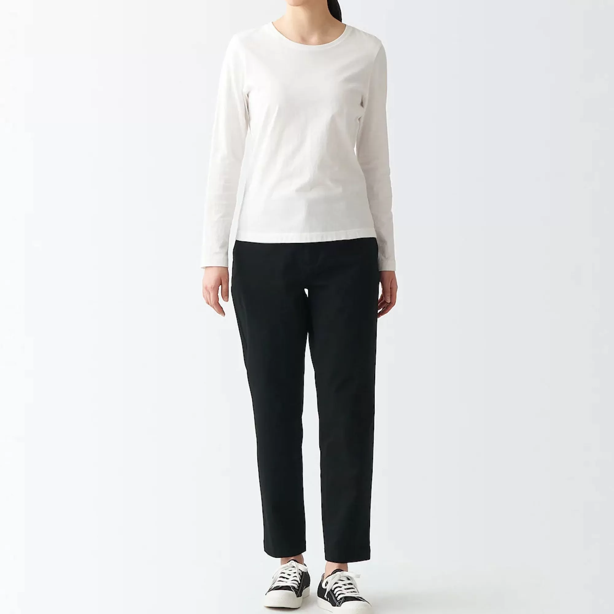 MUJI Women'S 4-Way Stretch Chino Slim Tapered Pants (L 30Inch / 75Cm) Flash Sale
