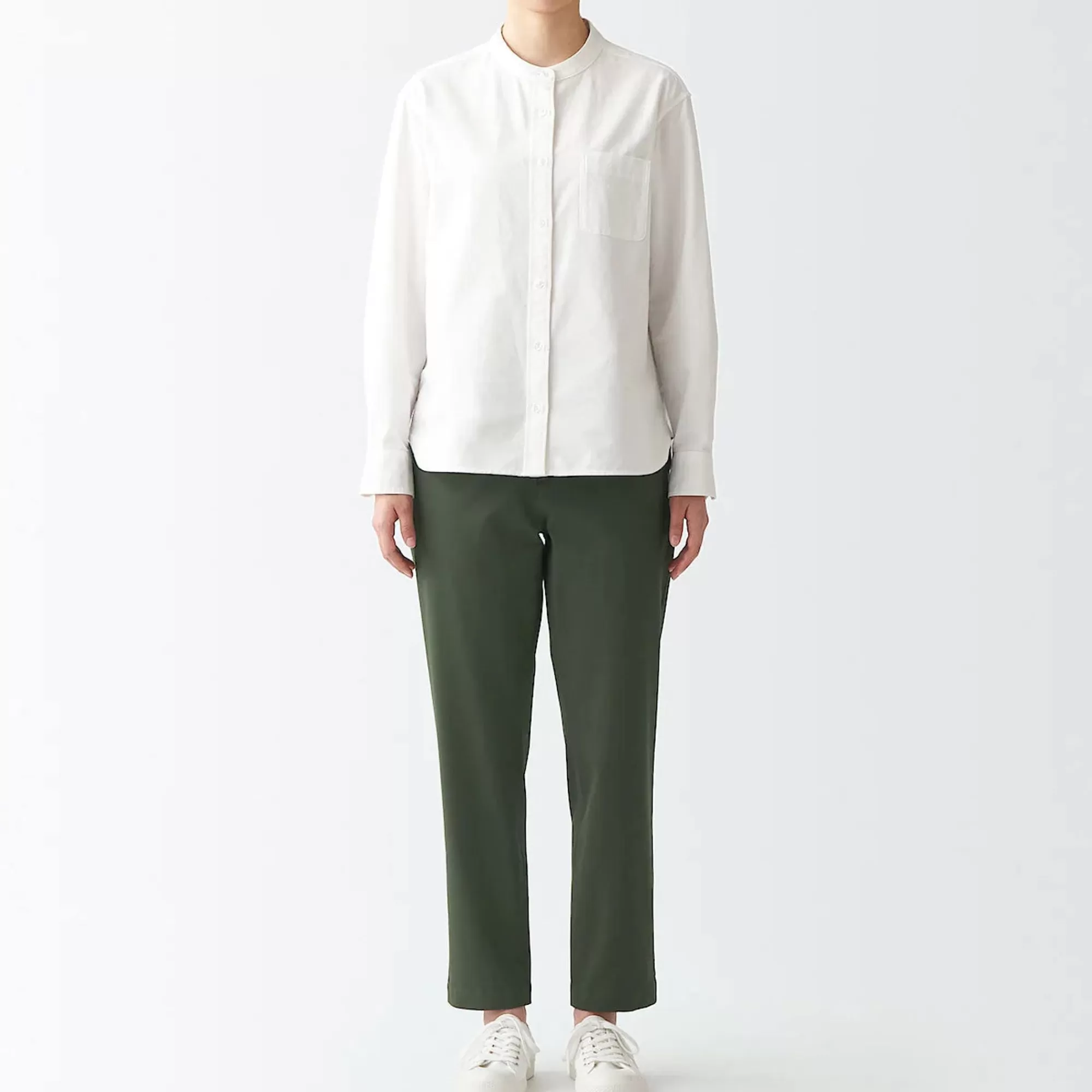 MUJI Women'S 4-Way Stretch Chino Slim Tapered Pants (L 30Inch / 75Cm) Flash Sale