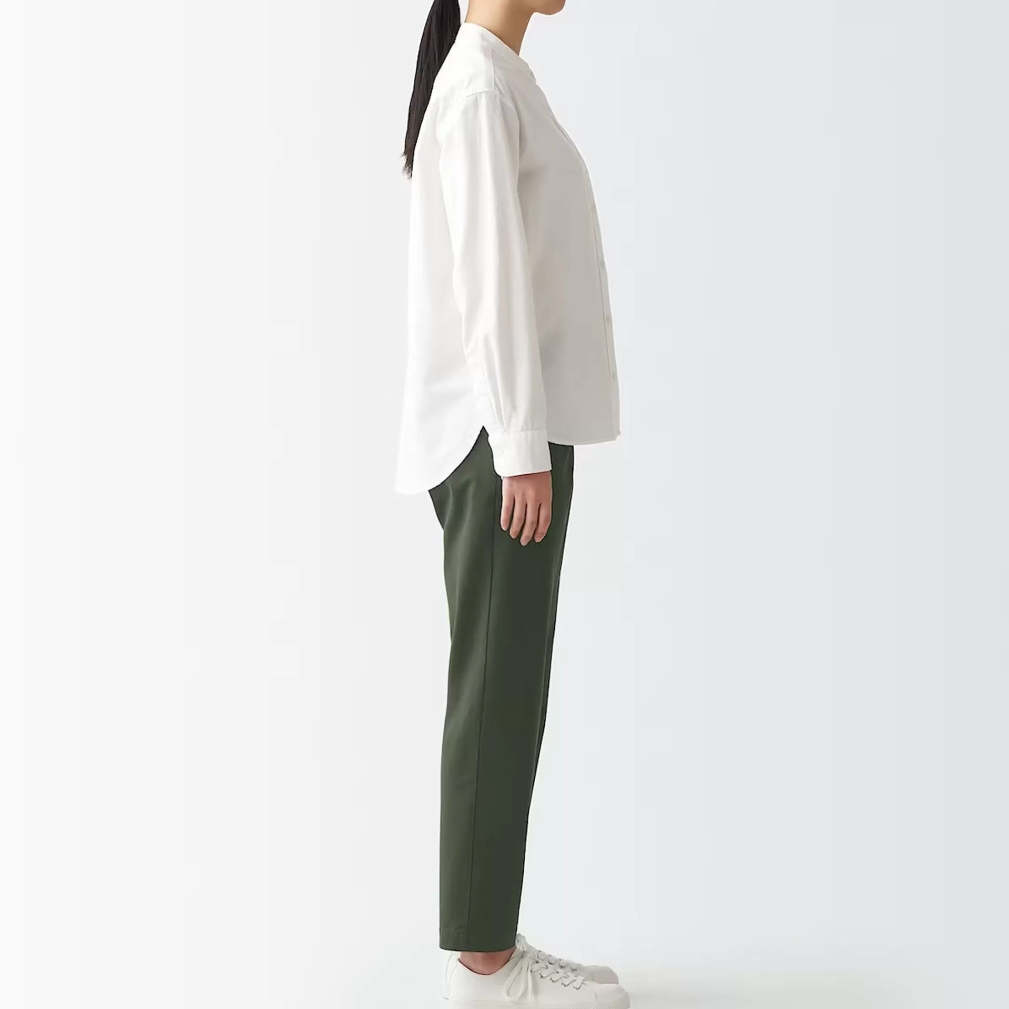 MUJI Women'S 4-Way Stretch Chino Slim Tapered Pants (L 30Inch / 75Cm) Flash Sale