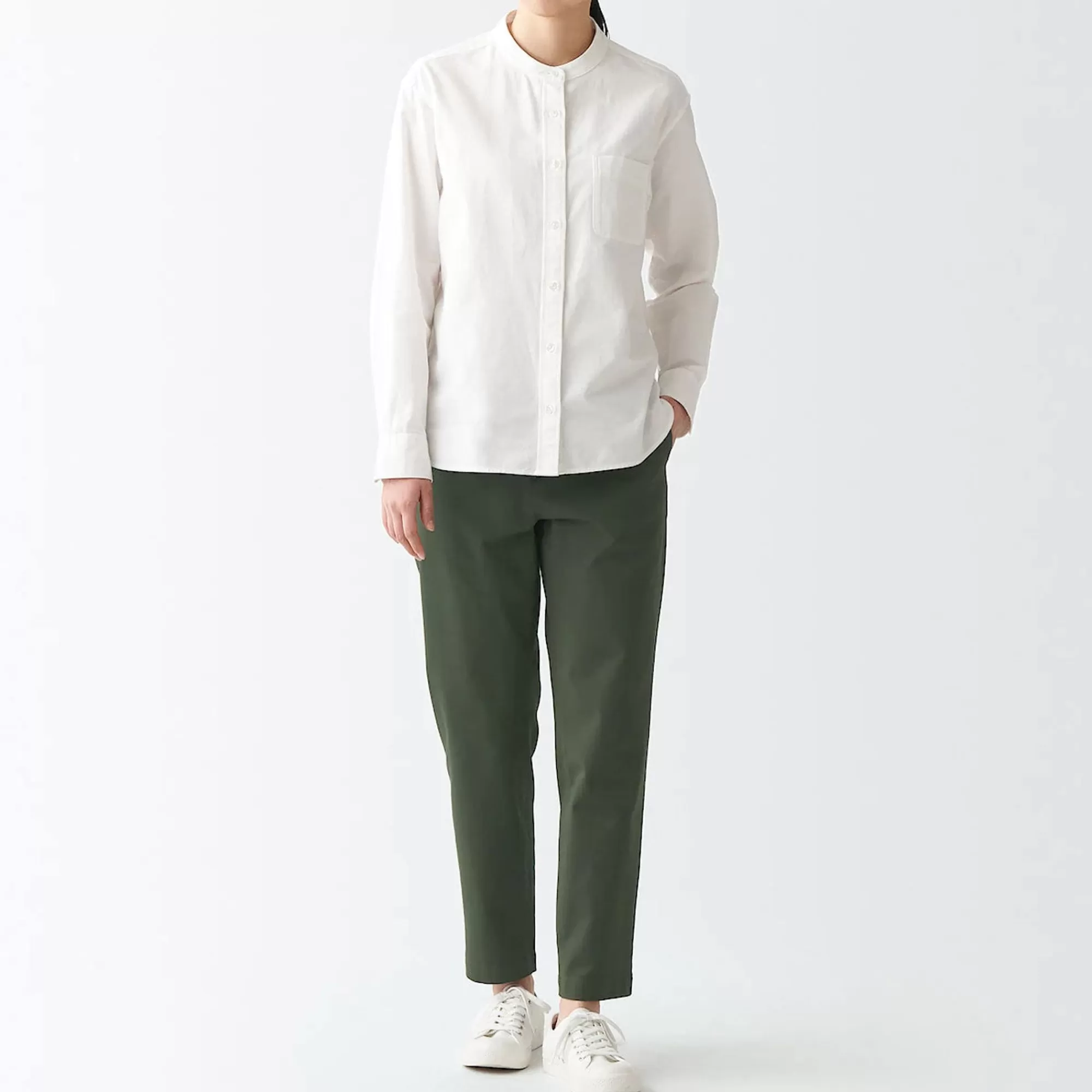 MUJI Women'S 4-Way Stretch Chino Slim Tapered Pants (L 30Inch / 75Cm) Flash Sale