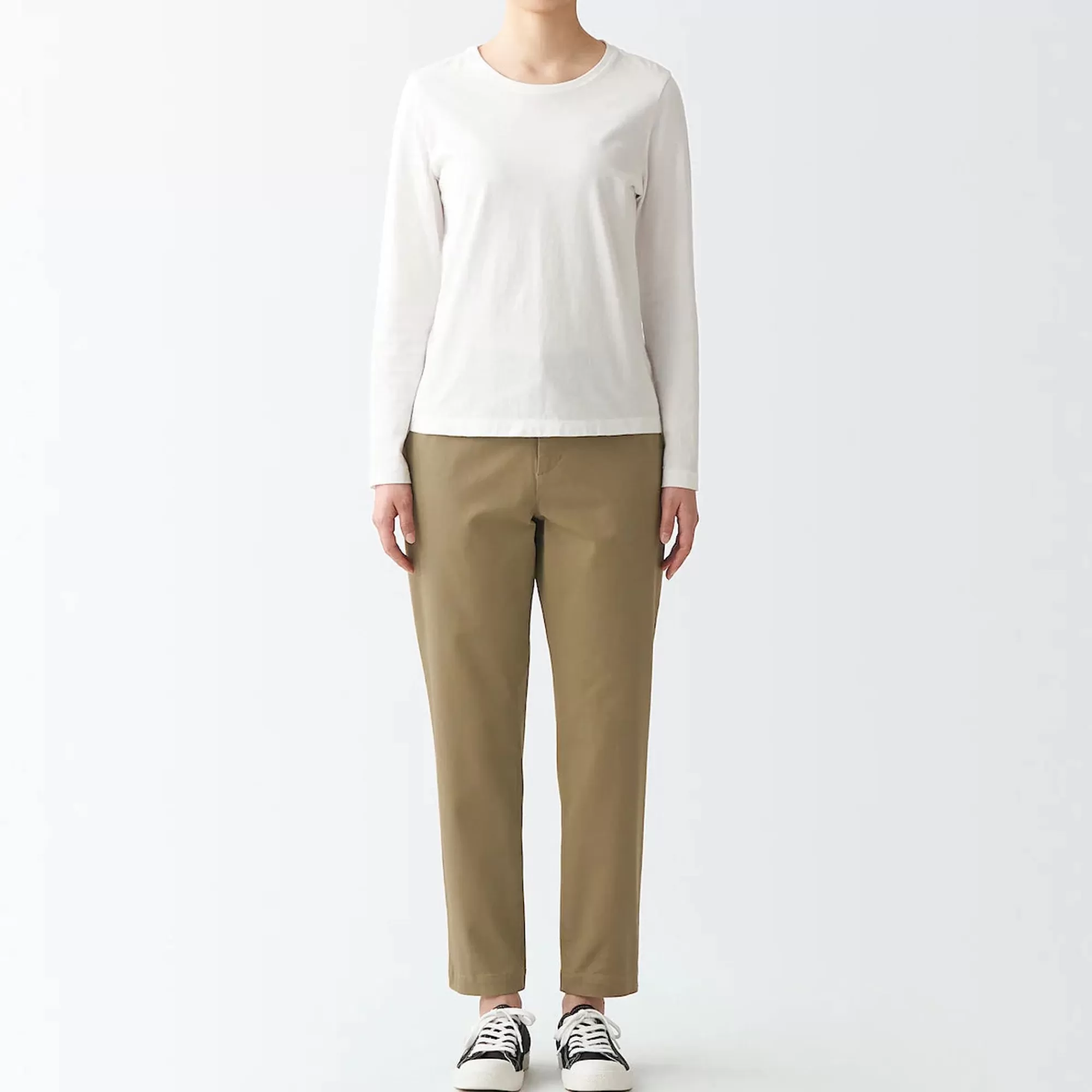 MUJI Women'S 4-Way Stretch Chino Slim Tapered Pants (L 30Inch / 75Cm) Flash Sale