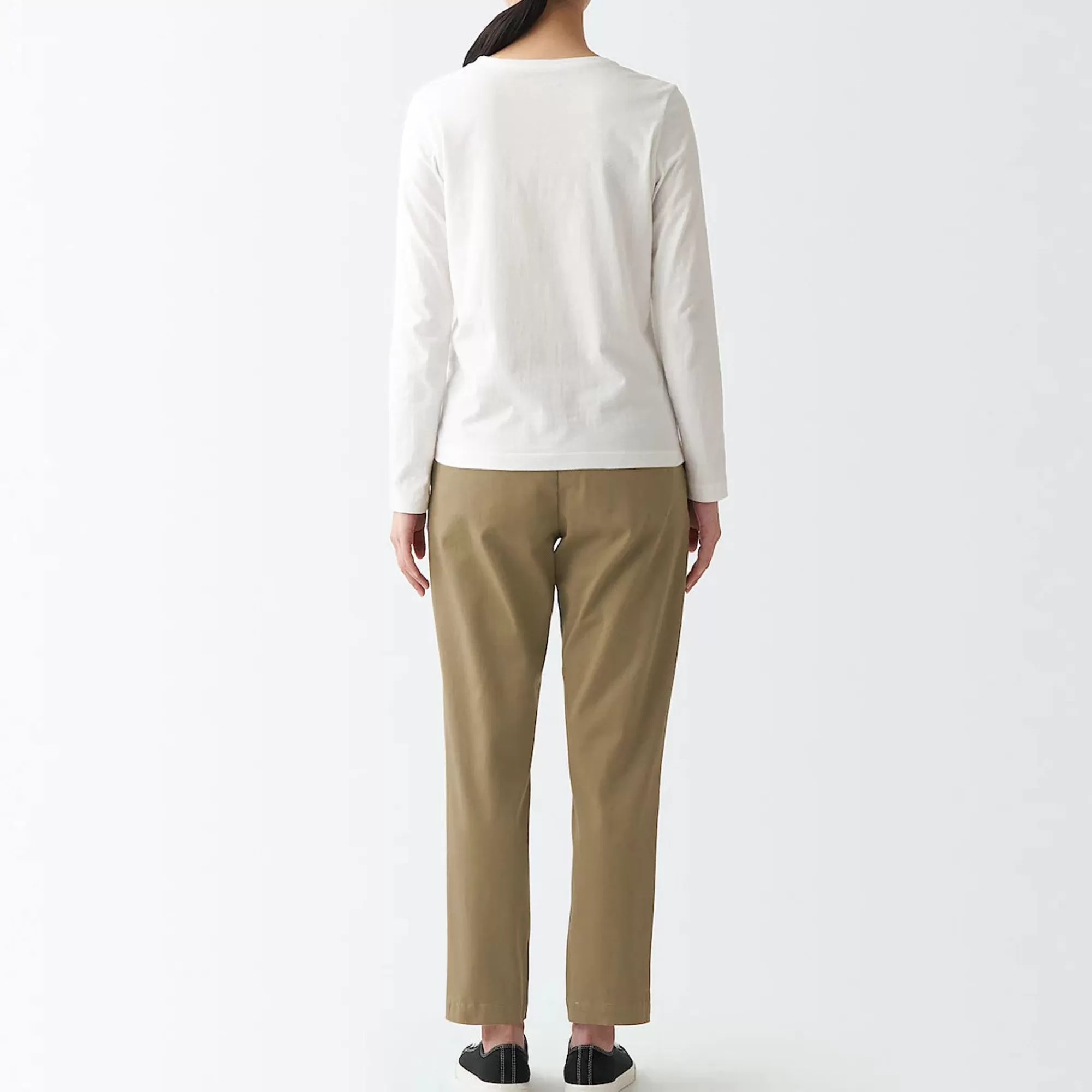 MUJI Women'S 4-Way Stretch Chino Slim Tapered Pants (L 30Inch / 75Cm) Flash Sale