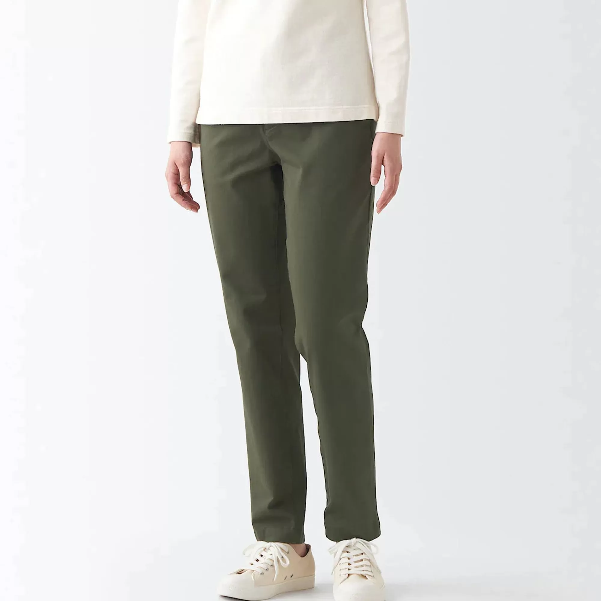 MUJI Women'S 4-Way Stretch Chino Slim Tapered Pants (L 32Inch / 82Cm) Store