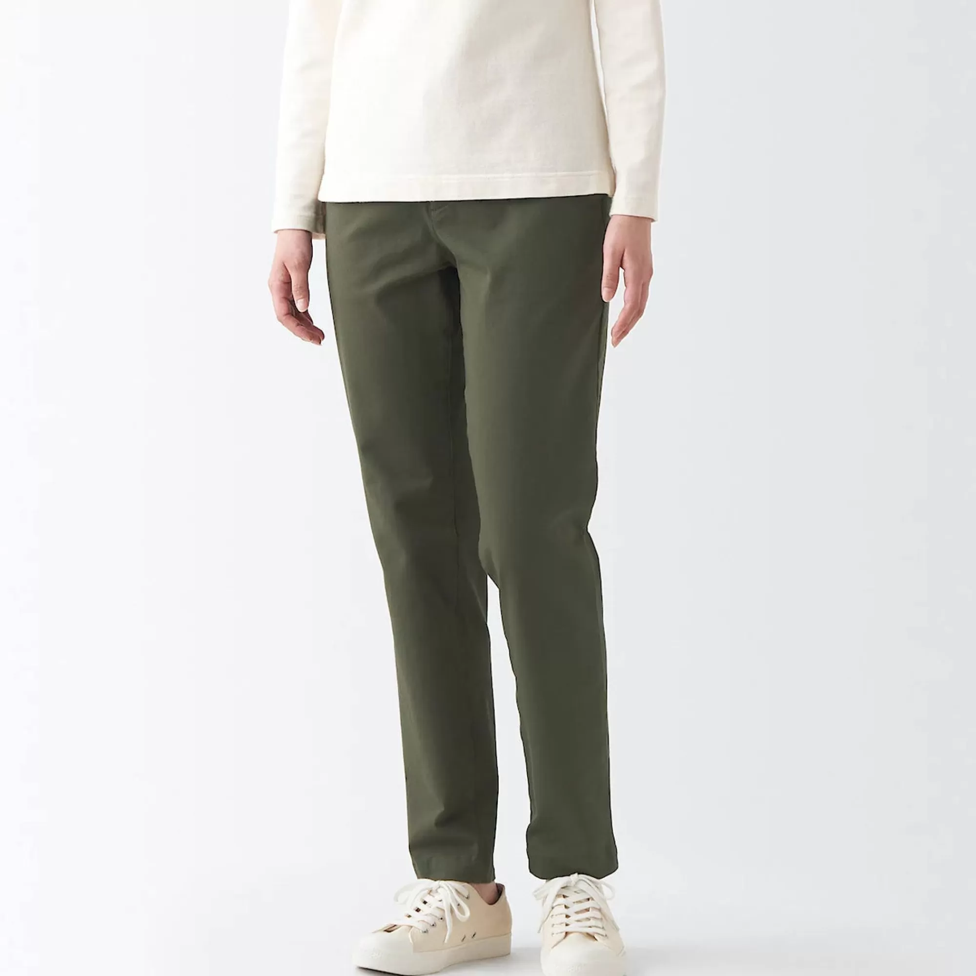MUJI Women'S 4-Way Stretch Chino Slim Tapered Pants (L 32Inch / 82Cm) New