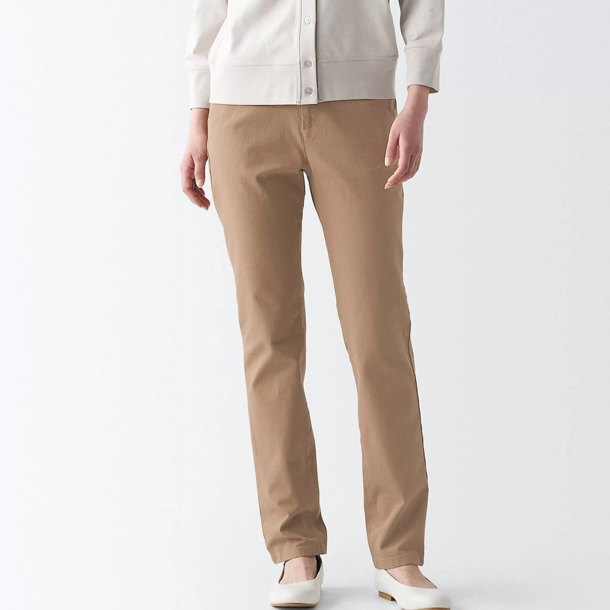 MUJI Women'S 4-Way Stretch Chino Slim Tapered Pants (L 32Inch / 82Cm) Flash Sale