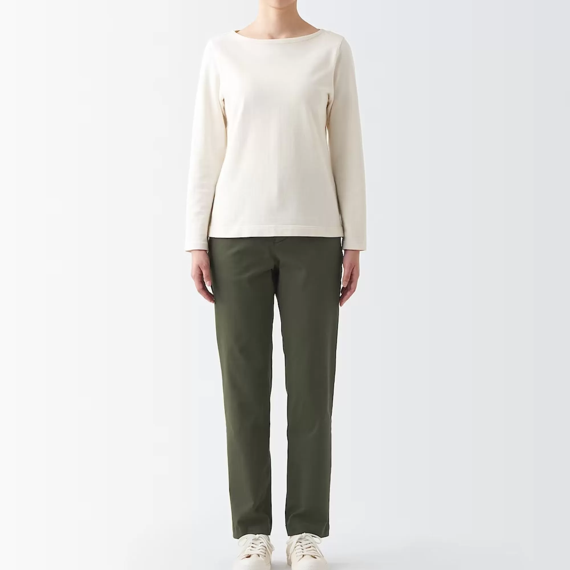 MUJI Women'S 4-Way Stretch Chino Slim Tapered Pants (L 32Inch / 82Cm) Store