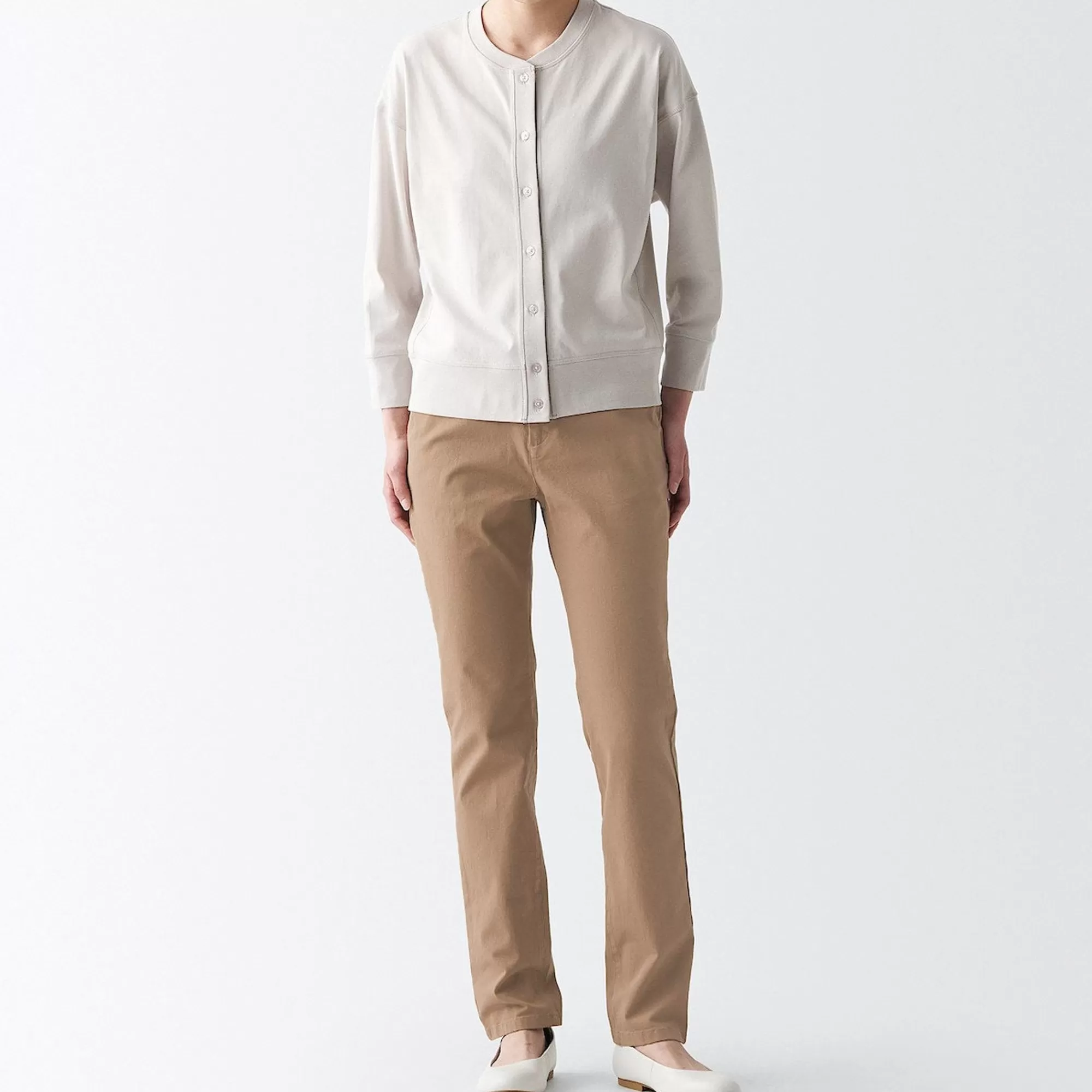 MUJI Women'S 4-Way Stretch Chino Slim Tapered Pants (L 32Inch / 82Cm) Flash Sale