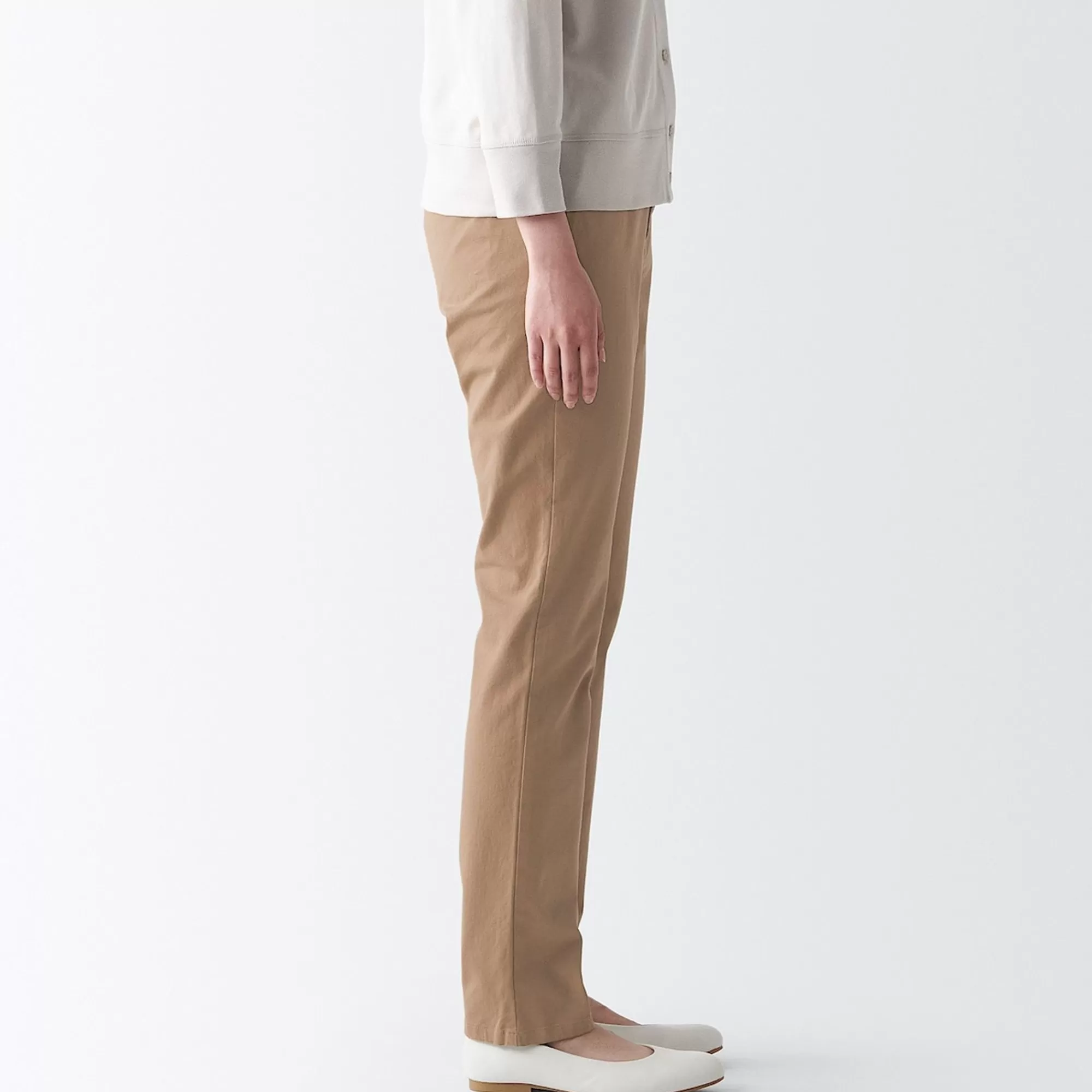 MUJI Women'S 4-Way Stretch Chino Slim Tapered Pants (L 32Inch / 82Cm) Flash Sale