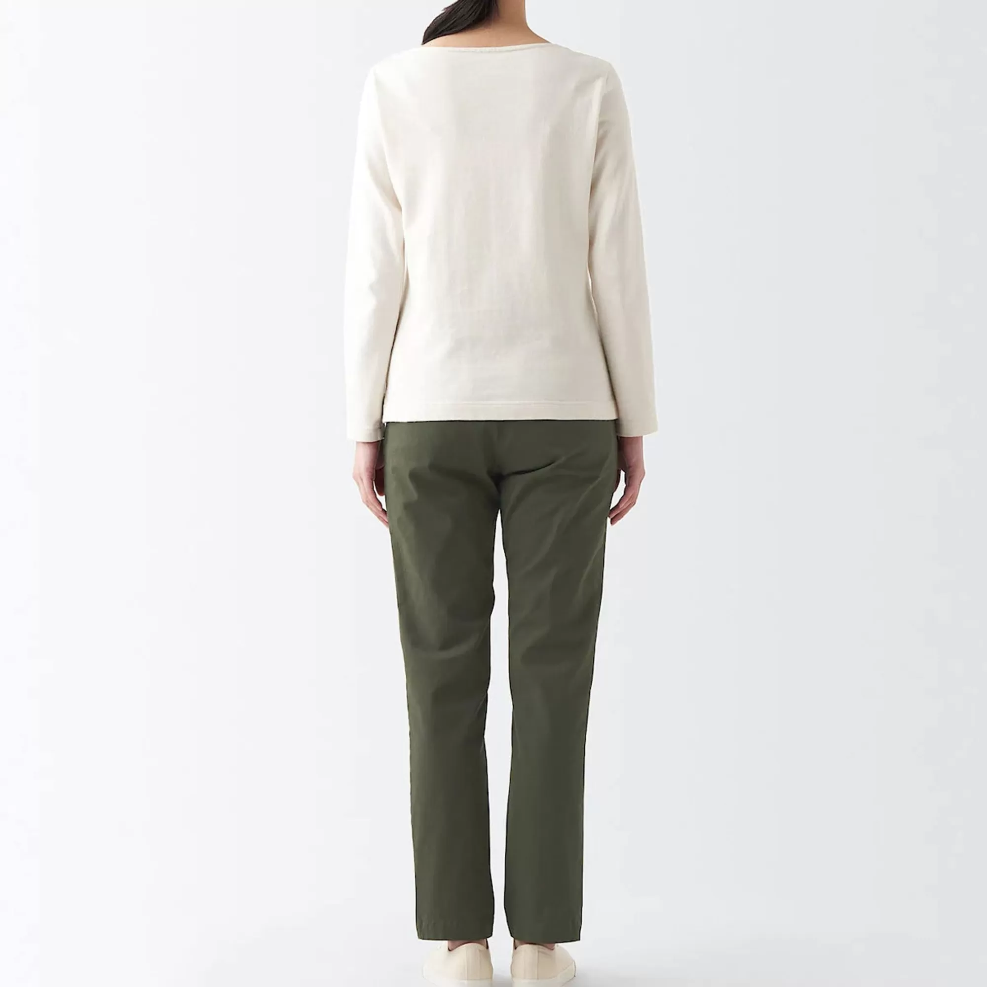 MUJI Women'S 4-Way Stretch Chino Slim Tapered Pants (L 32Inch / 82Cm) New