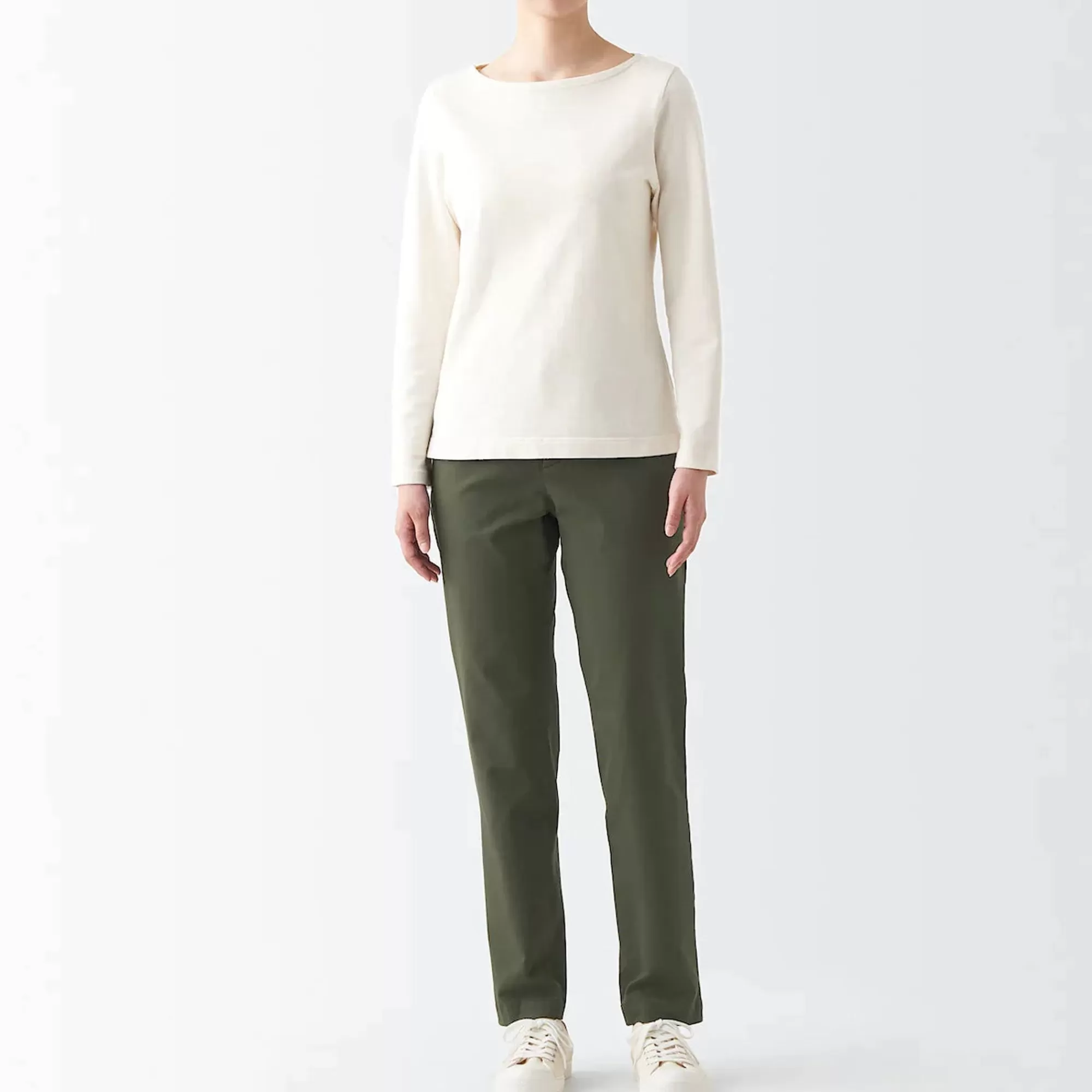 MUJI Women'S 4-Way Stretch Chino Slim Tapered Pants (L 32Inch / 82Cm) Store