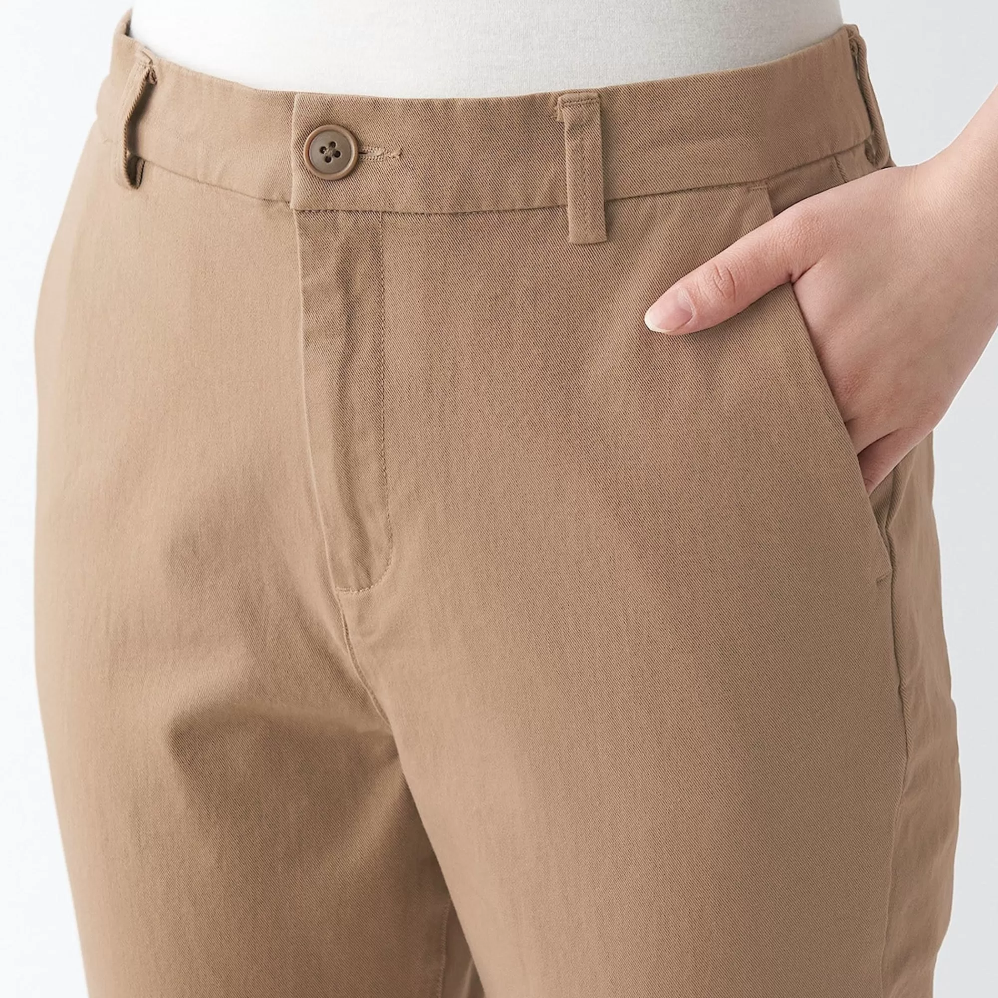 MUJI Women'S 4-Way Stretch Chino Slim Tapered Pants (L 32Inch / 82Cm) Flash Sale