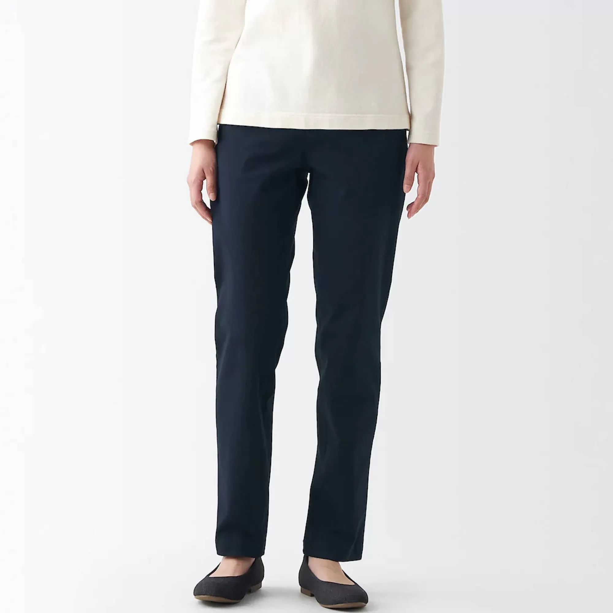 MUJI Women'S 4-Way Stretch Chino Slim Tapered Pants (L 32Inch / 82Cm) New