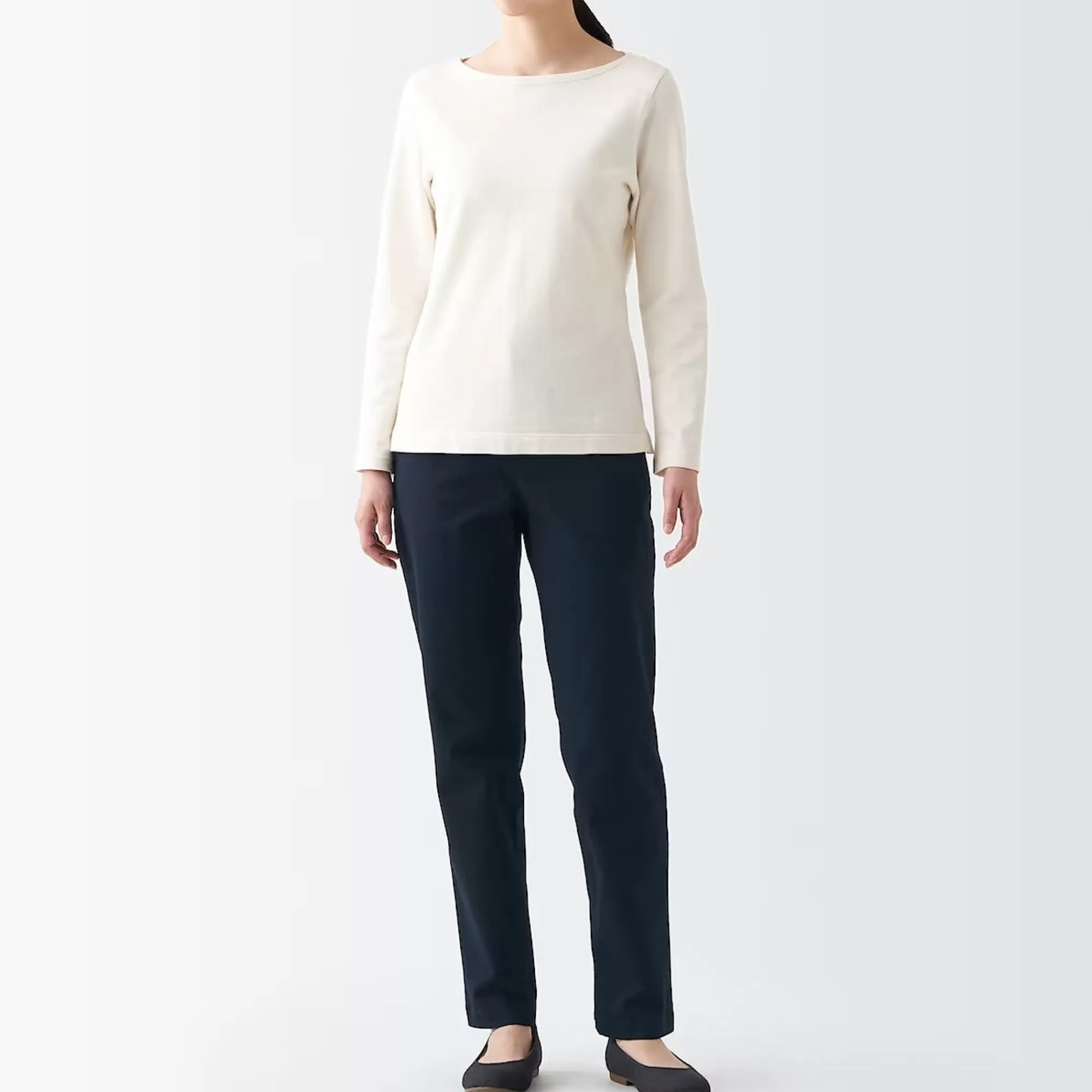 MUJI Women'S 4-Way Stretch Chino Slim Tapered Pants (L 32Inch / 82Cm) Store