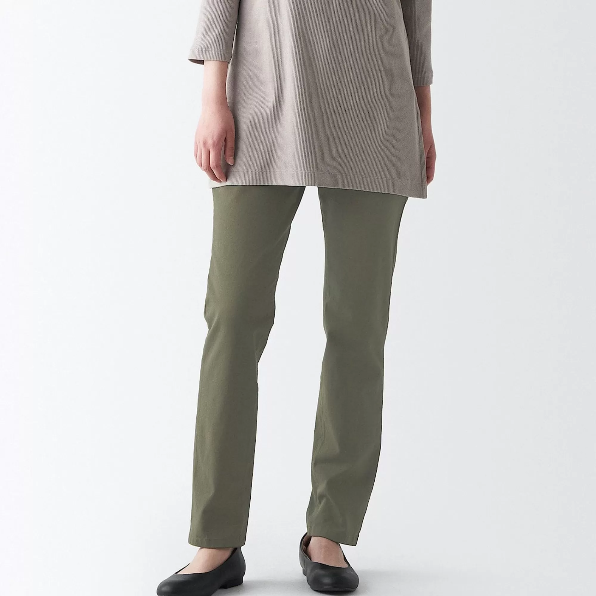 MUJI Women'S 4-Way Stretch Chino Slim Tapered Pants (L 32Inch / 82Cm) Flash Sale