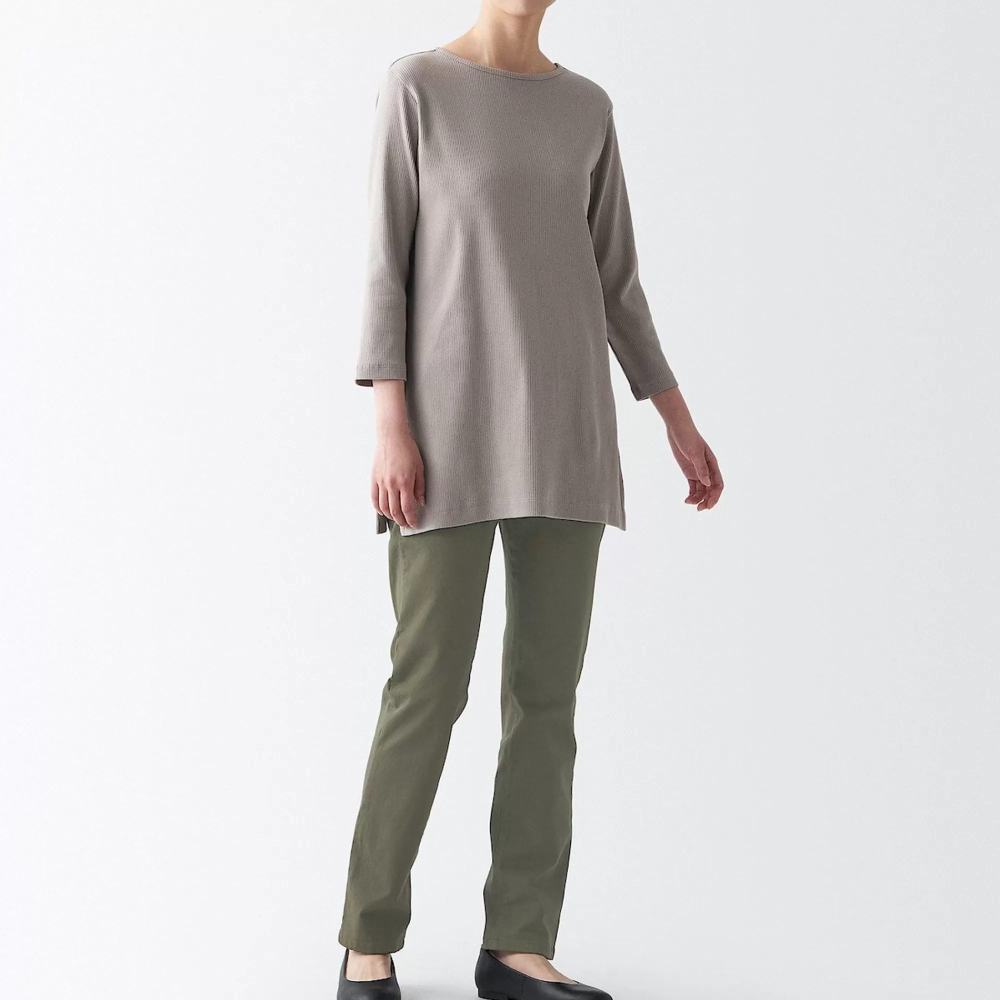 MUJI Women'S 4-Way Stretch Chino Slim Tapered Pants (L 32Inch / 82Cm) Flash Sale