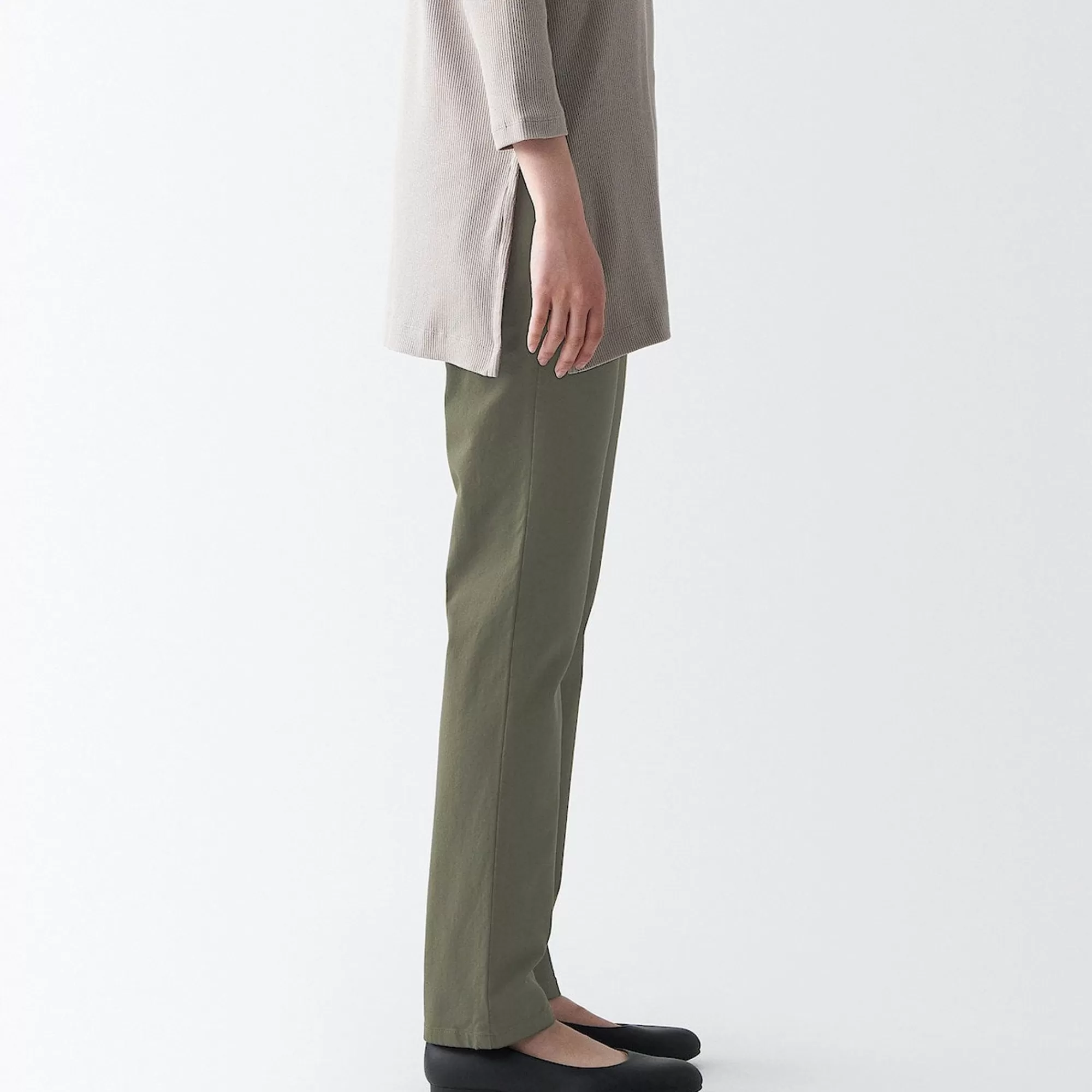 MUJI Women'S 4-Way Stretch Chino Slim Tapered Pants (L 32Inch / 82Cm) Flash Sale