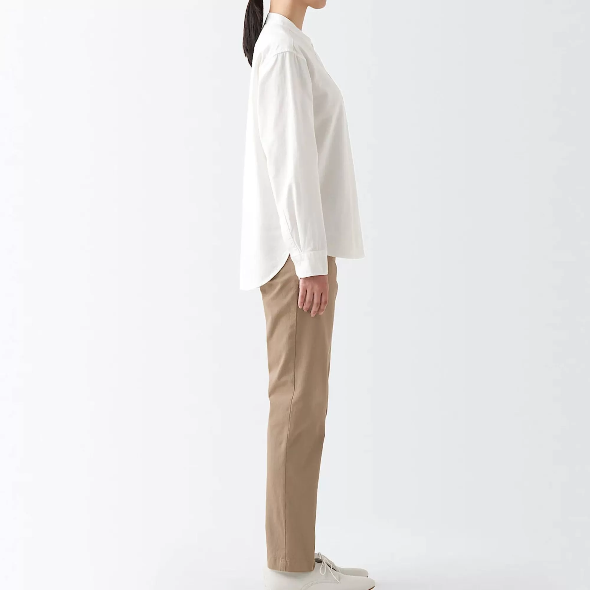 MUJI Women'S 4-Way Stretch Chino Slim Tapered Pants (L 32Inch / 82Cm) New
