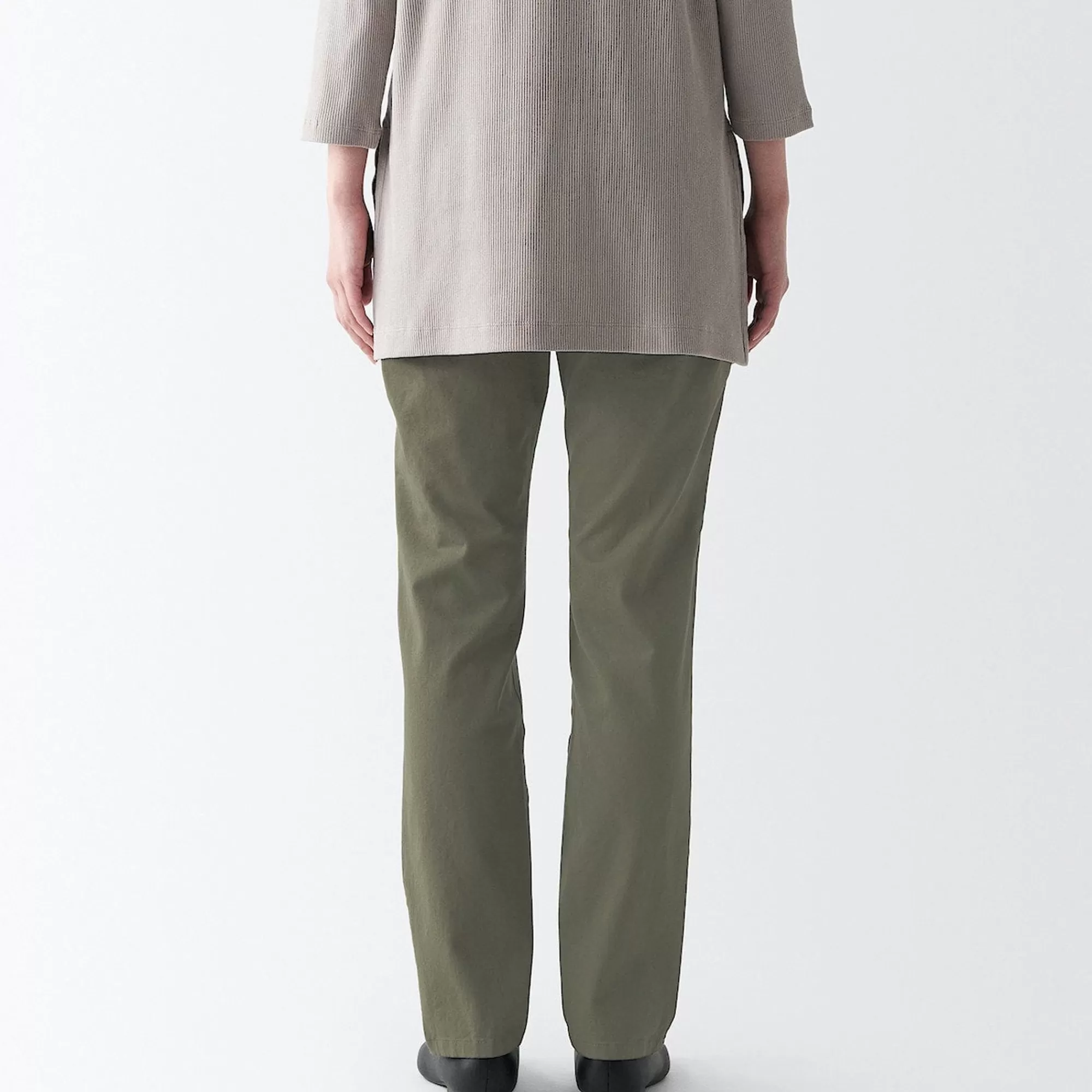 MUJI Women'S 4-Way Stretch Chino Slim Tapered Pants (L 32Inch / 82Cm) Flash Sale