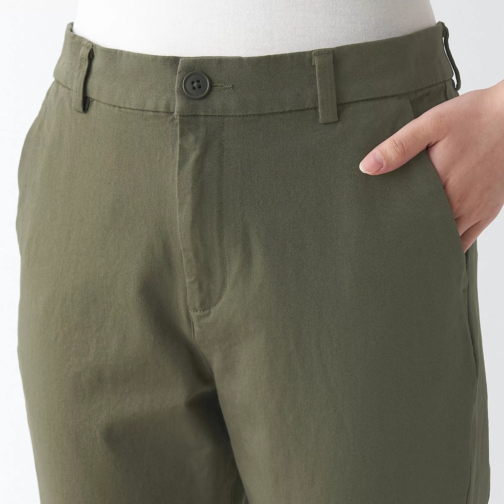 MUJI Women'S 4-Way Stretch Chino Slim Tapered Pants (L 32Inch / 82Cm) Flash Sale