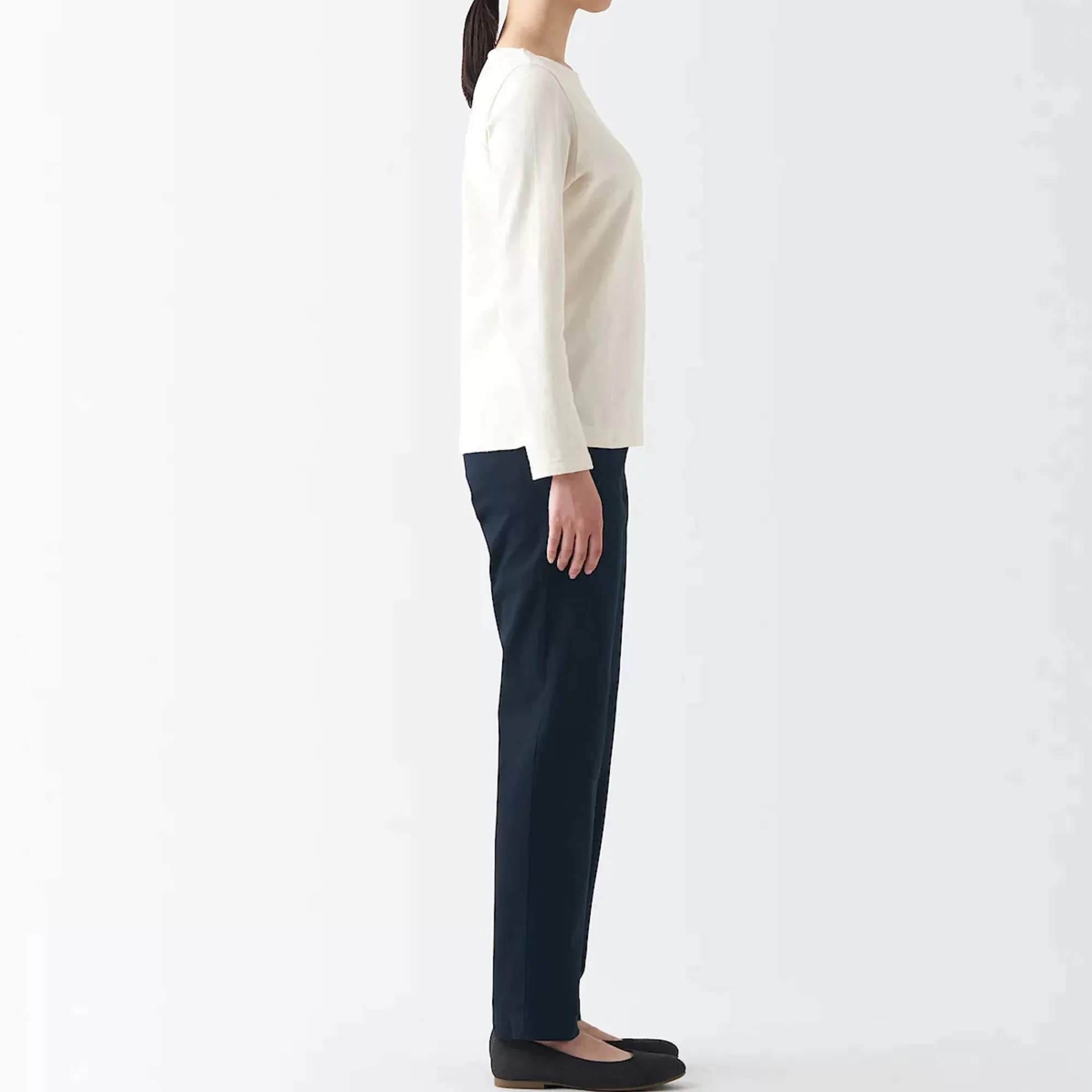 MUJI Women'S 4-Way Stretch Chino Slim Tapered Pants (L 32Inch / 82Cm) Store