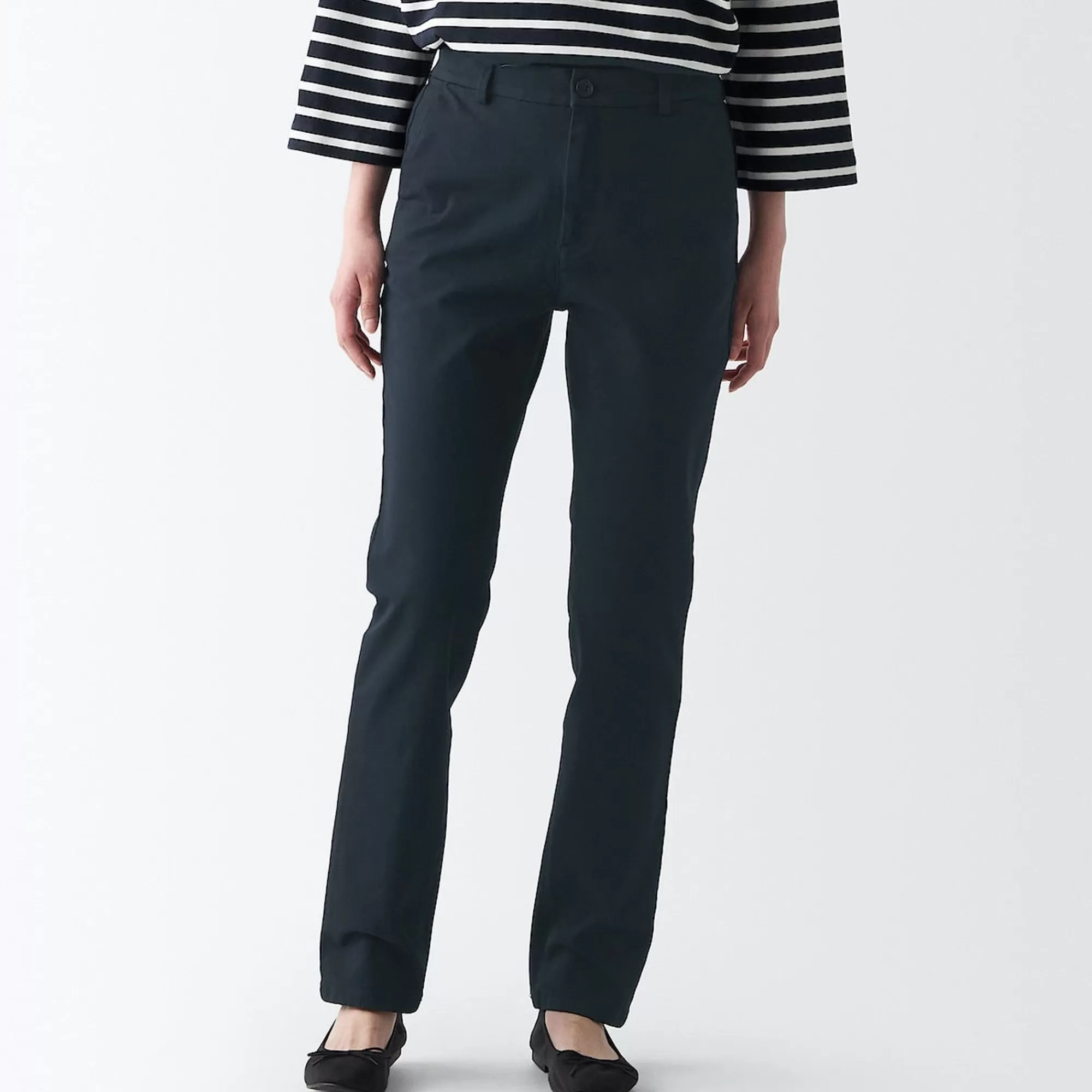 MUJI Women'S 4-Way Stretch Chino Slim Tapered Pants (L 32Inch / 82Cm) Flash Sale