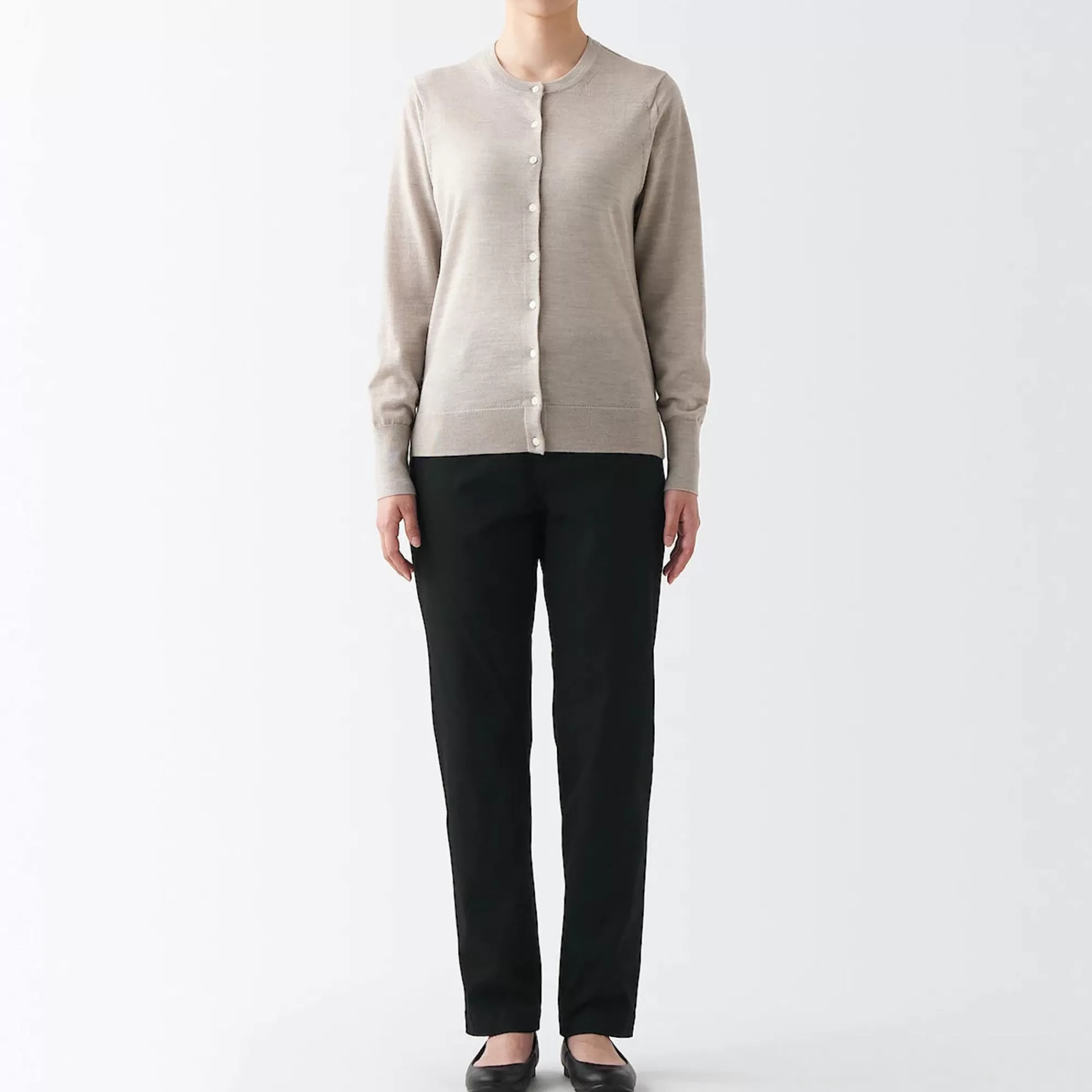 MUJI Women'S 4-Way Stretch Chino Slim Tapered Pants (L 32Inch / 82Cm) New