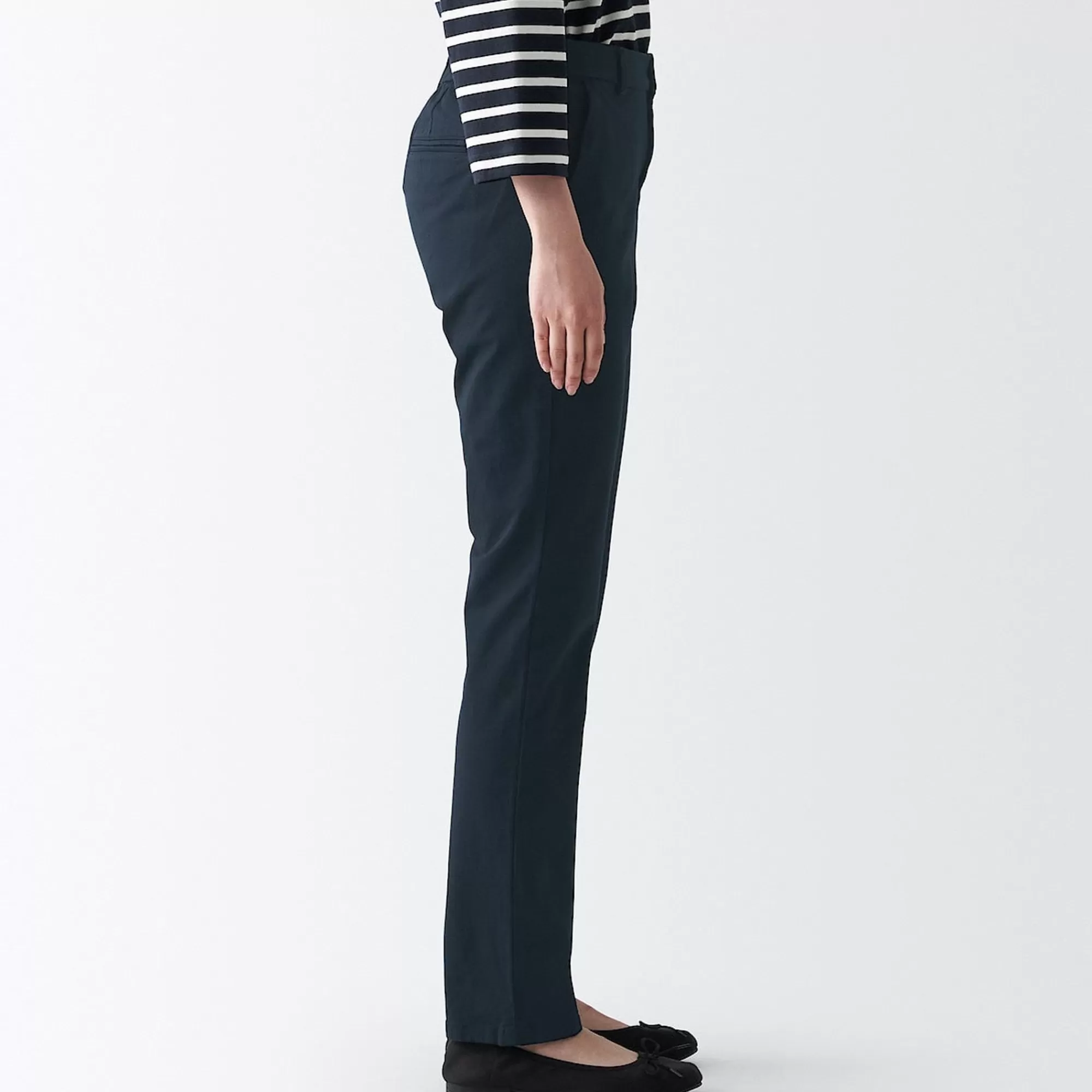 MUJI Women'S 4-Way Stretch Chino Slim Tapered Pants (L 32Inch / 82Cm) Flash Sale